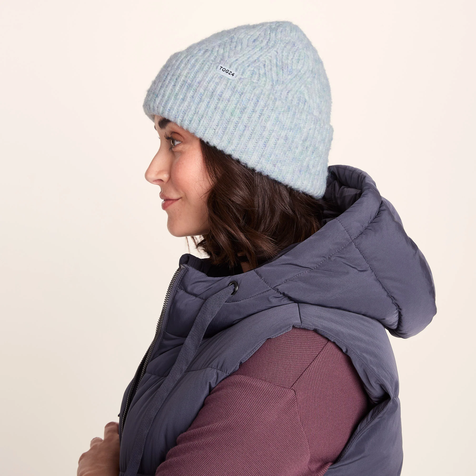 Abby Knit Hat - Light Blue Marl - Image 2