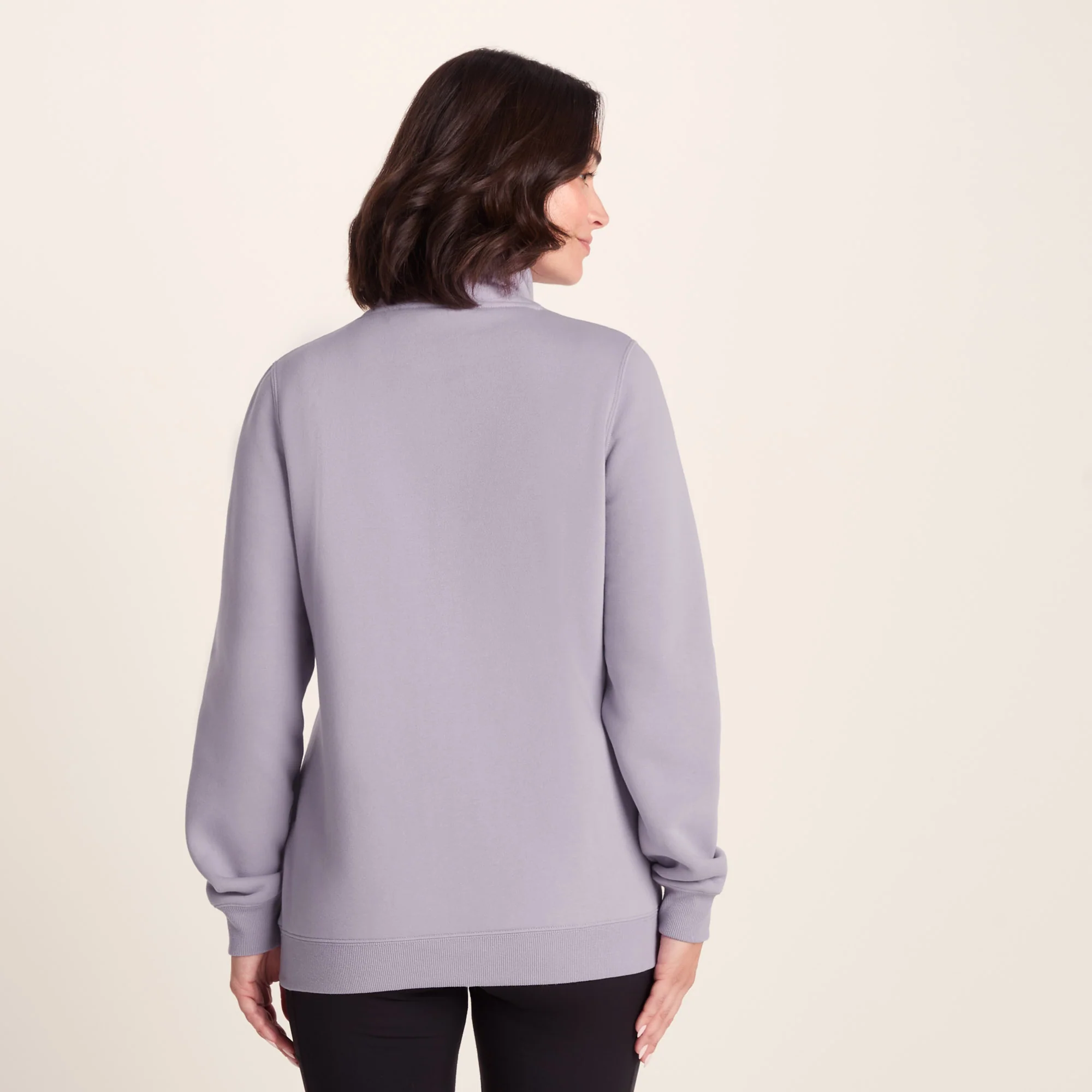 Abigail Womens Supersoft Womens Funnel Neck Sweat - Lavender Grey - Image 3