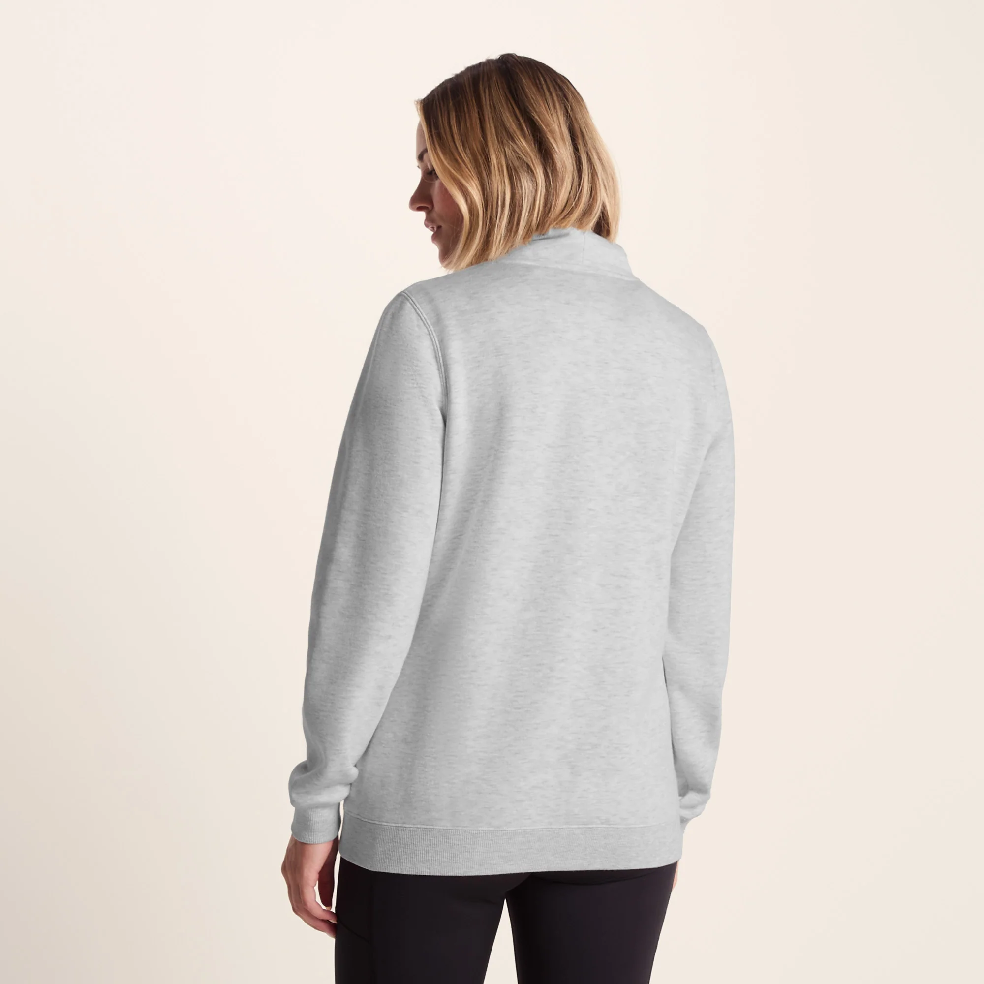 Abigail Womens Supersoft Womens Funnel Neck Sweat - Oatmeal Marl - Image 3