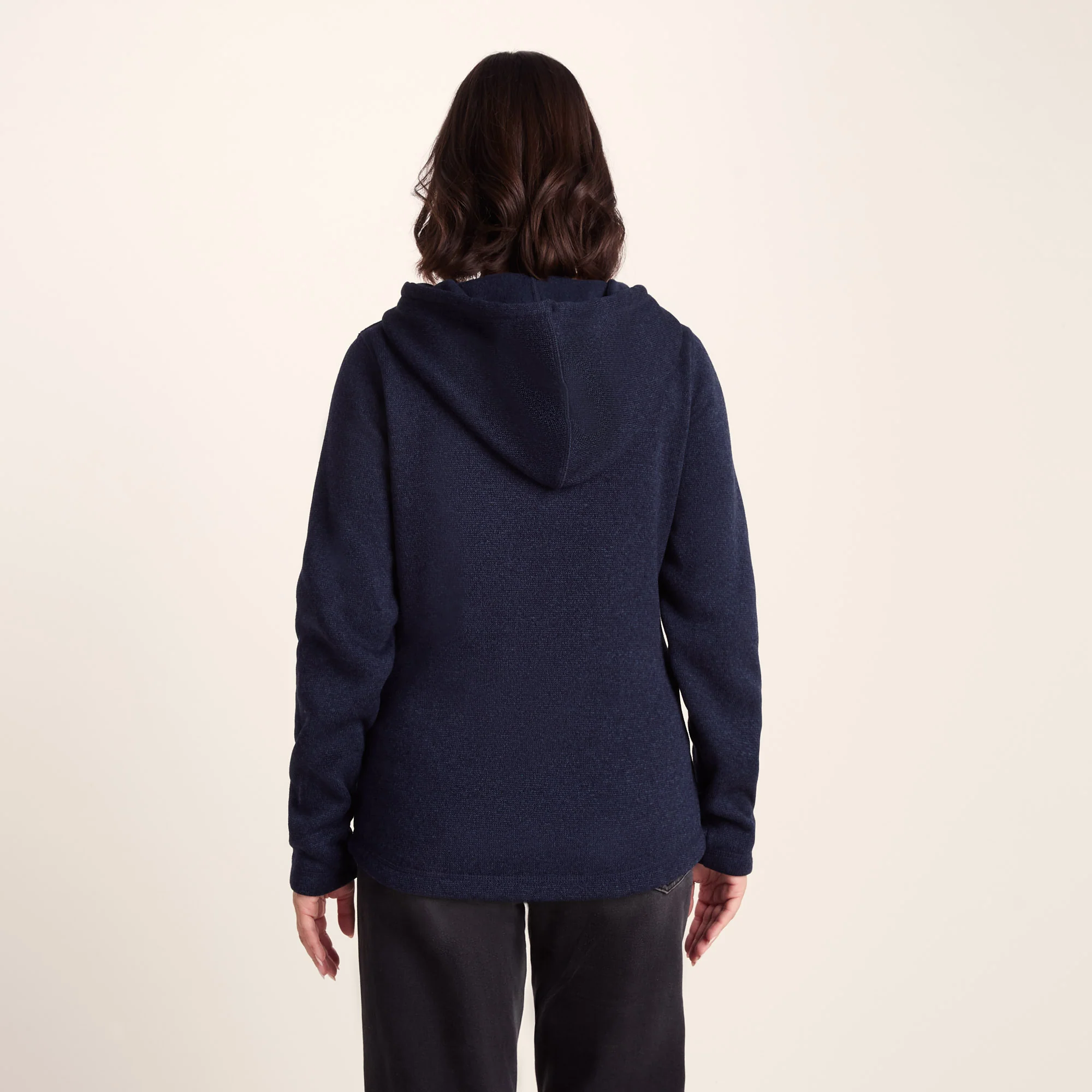 Acer Womens Oversized Supersoft Knitlook Fleece Hoody - Oxford Blue Marl - Image 3
