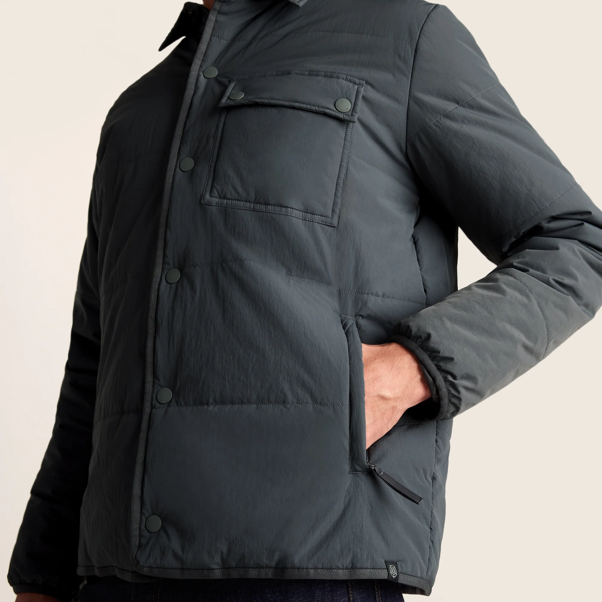 Adamson Mens Shower Resistant Insulated Shacket - Deep Slate - Image 6
