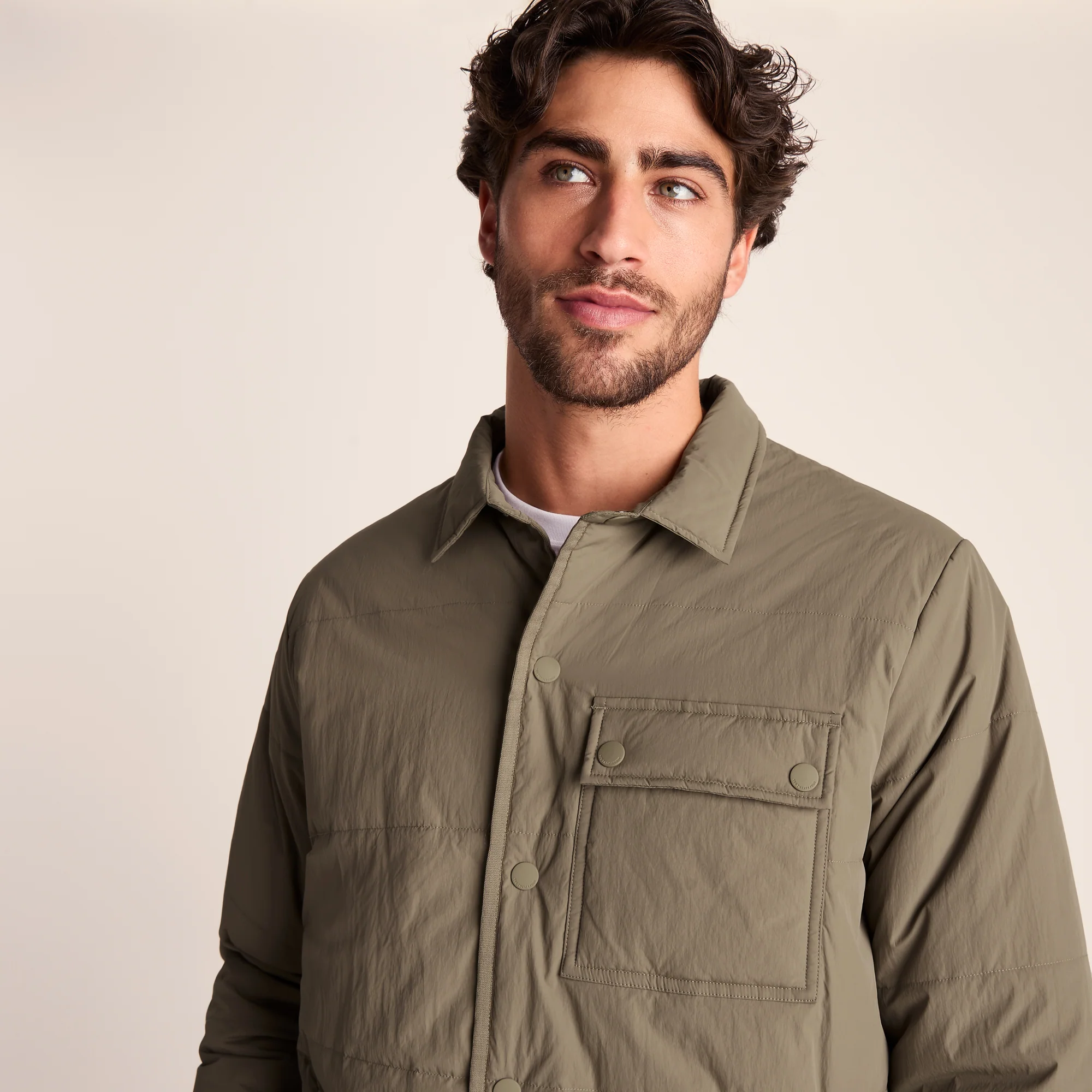 Adamson Mens Shower Resistant Insulated Shacket - Mushroom - Image 5