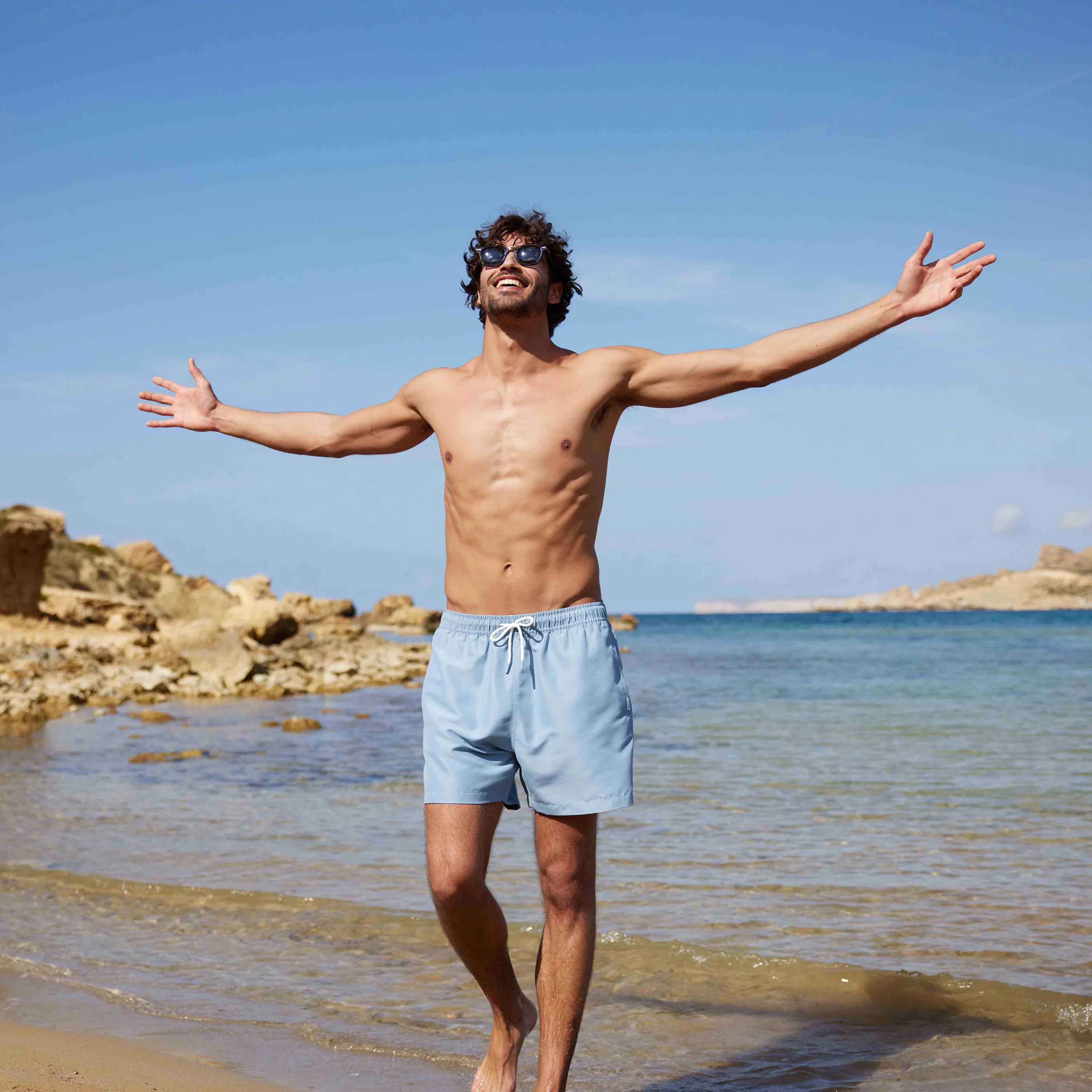 Adler Mens Swimshorts - Pale Blue - Image 2