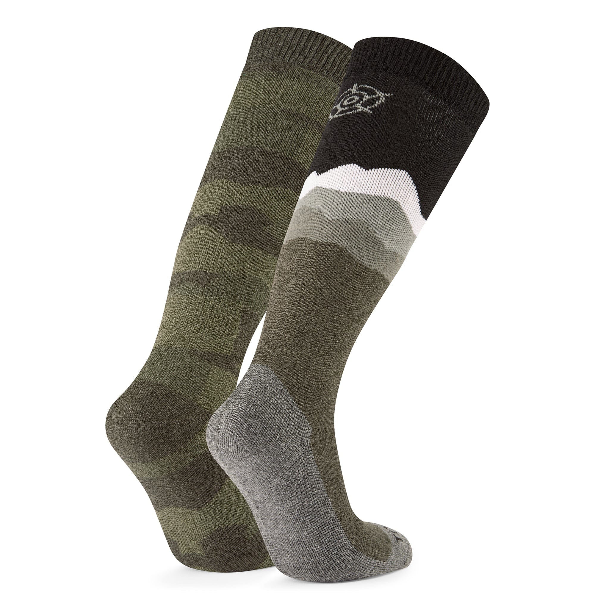 Aleko Mens Ski Socks - Khaki/Black - Image 2