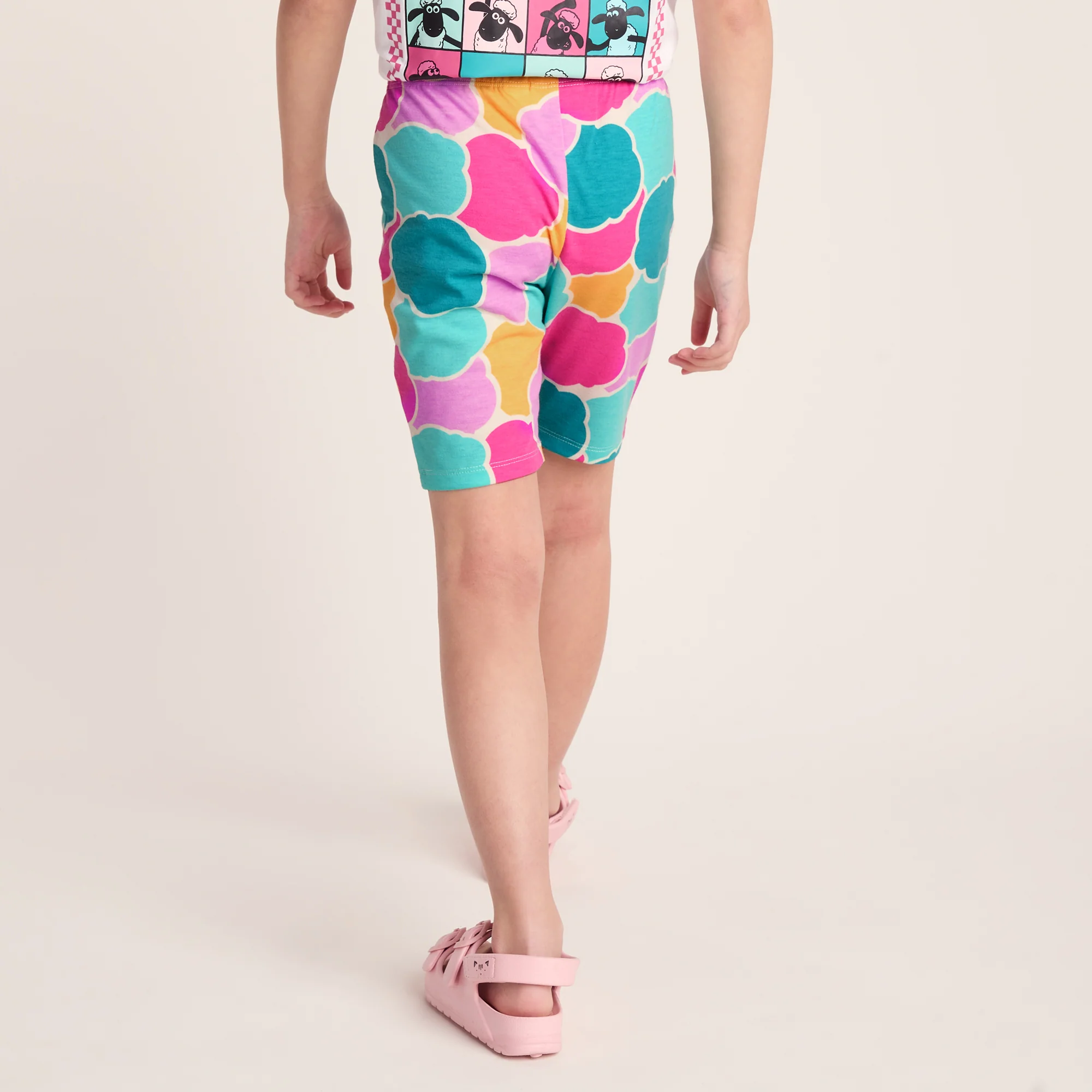 Altay Kids Shaun the Sheep Cycling Short - Pink Cloud Print - Image 3