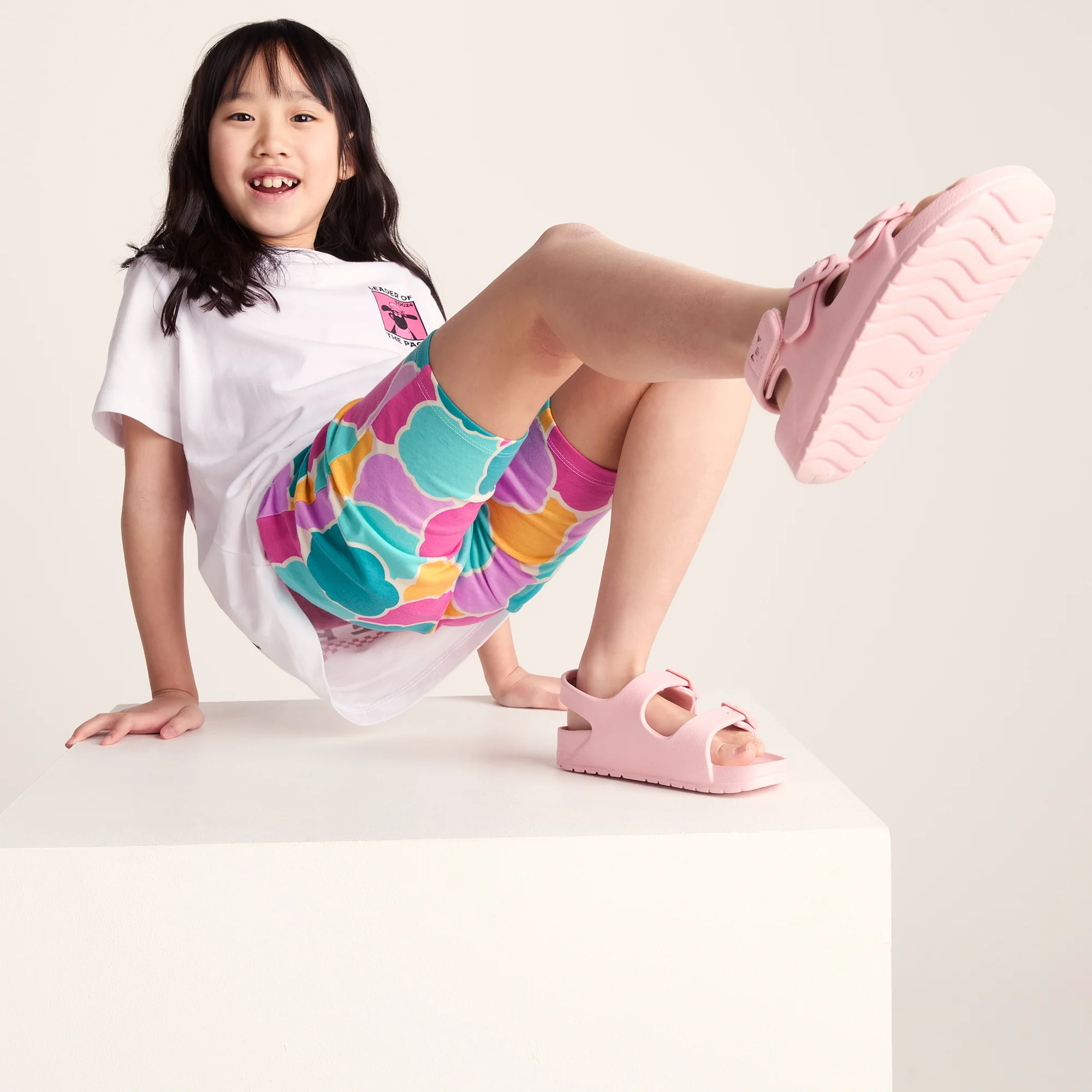 Altay Kids Shaun the Sheep Cycling Short - Pink Cloud Print - Image 4