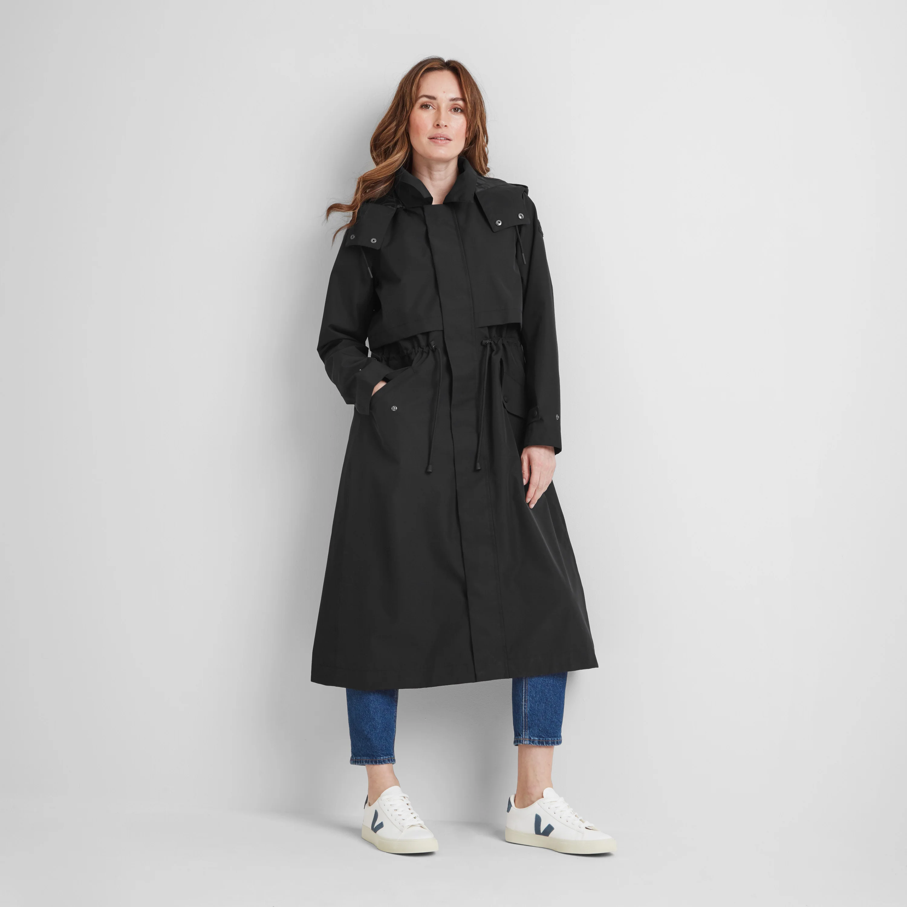 Alva Womens Waterproof Trench Coat - Black - Image 3