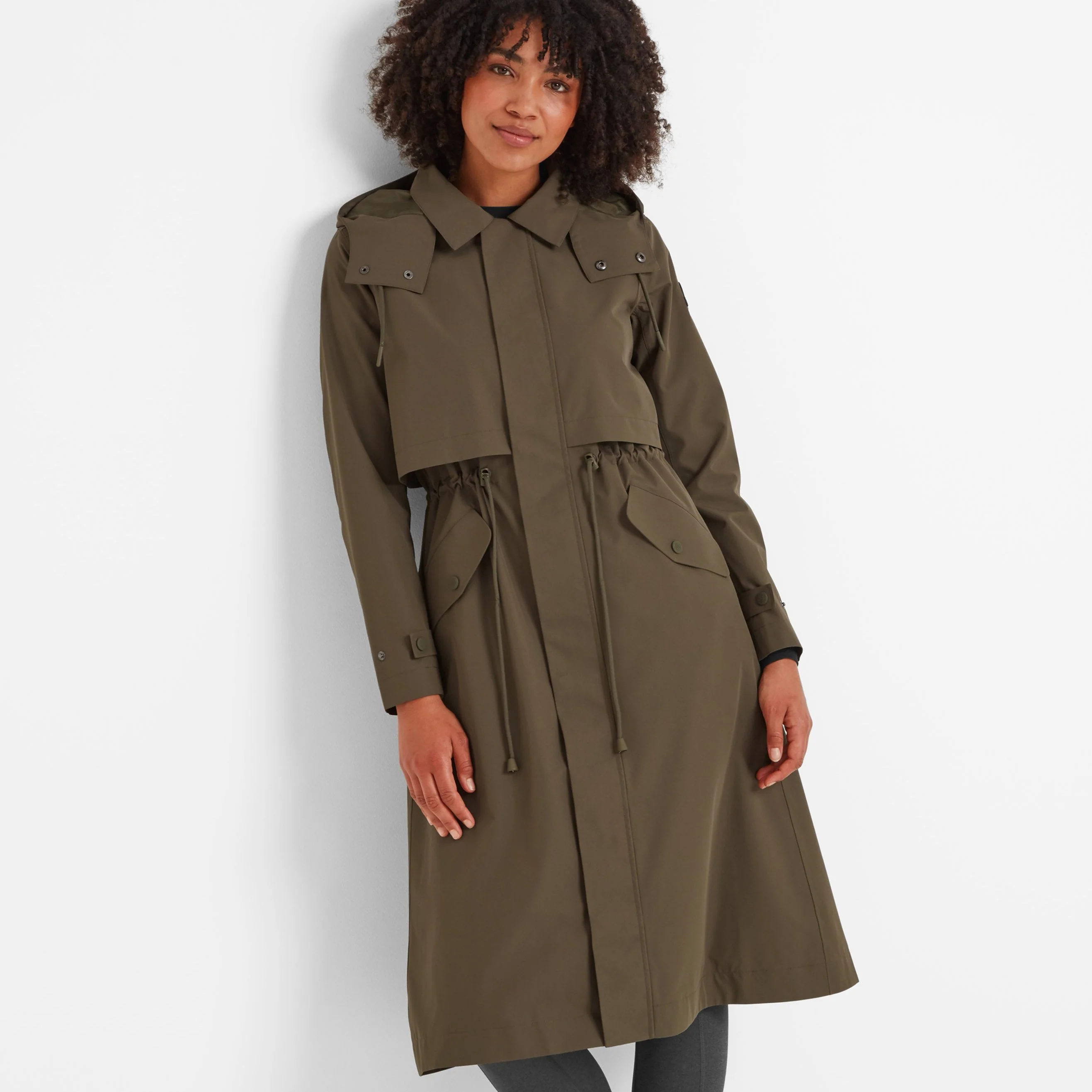 Alva Womens Waterproof Trench Coat - Khaki - Image 2