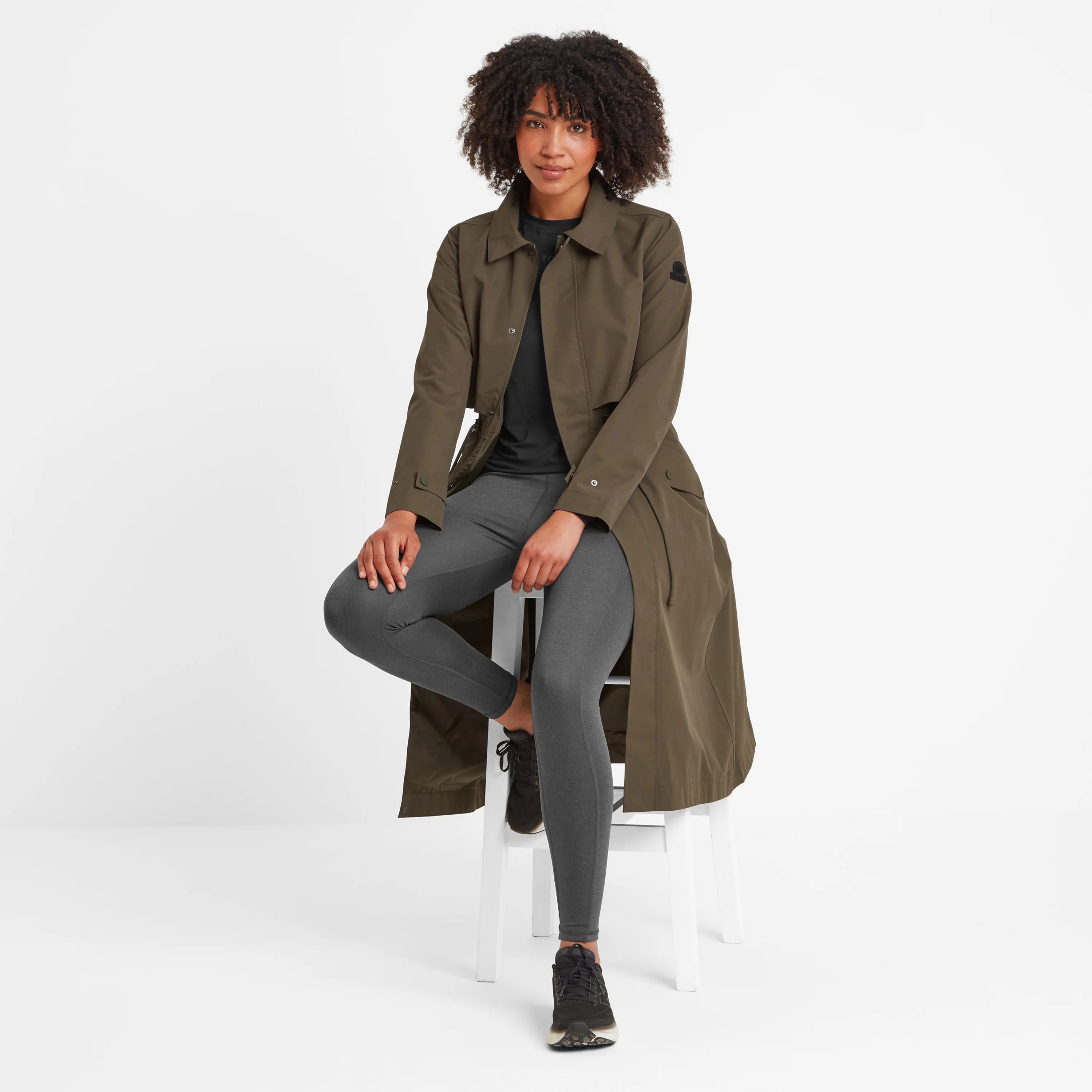 Alva Womens Waterproof Trench Coat - Khaki - Image 5