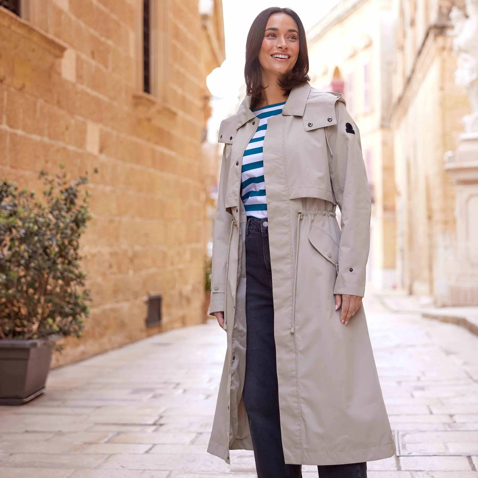 Alva Womens Waterproof Trench Coat - Taupe - Image 12