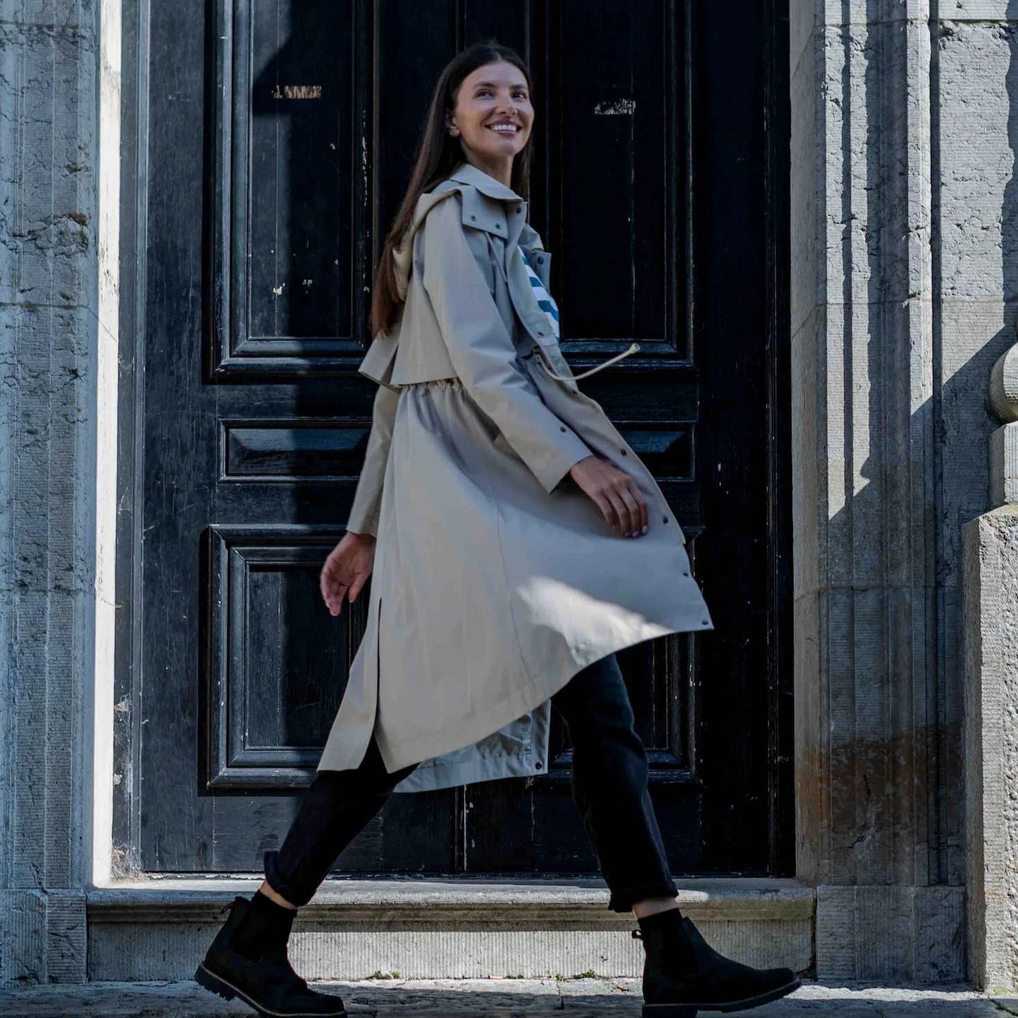 Alva Womens Waterproof Trench Coat - Taupe - Image 14