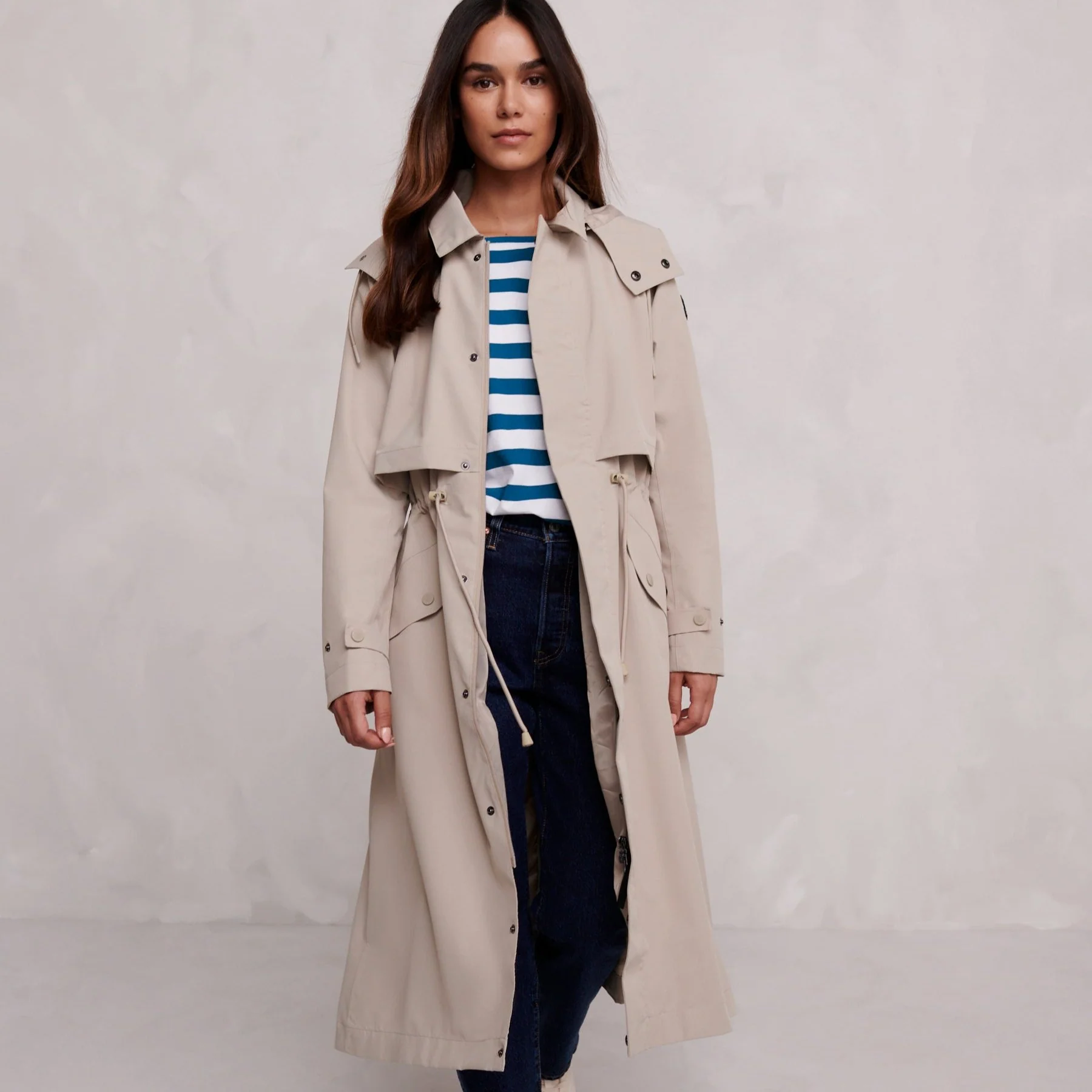 Alva Womens Waterproof Trench Coat - Taupe - Image 3