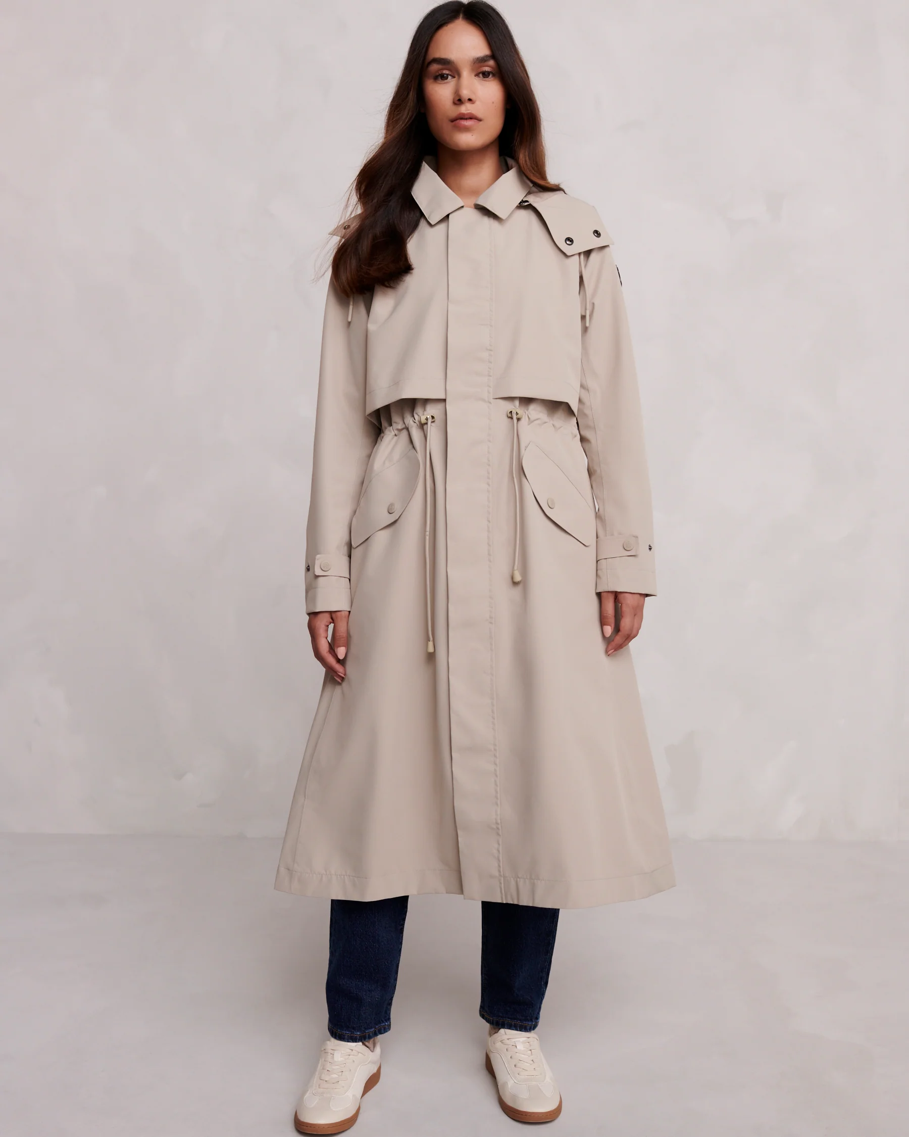 Alva Womens Waterproof Trench Coat - Taupe - Image 9