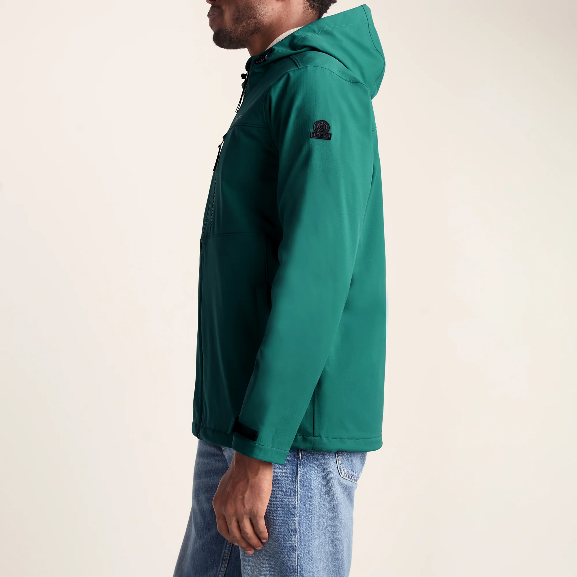 Andro Mens Hooded Waterproof Softshell Jacket - Dark Turquoise - Image 4