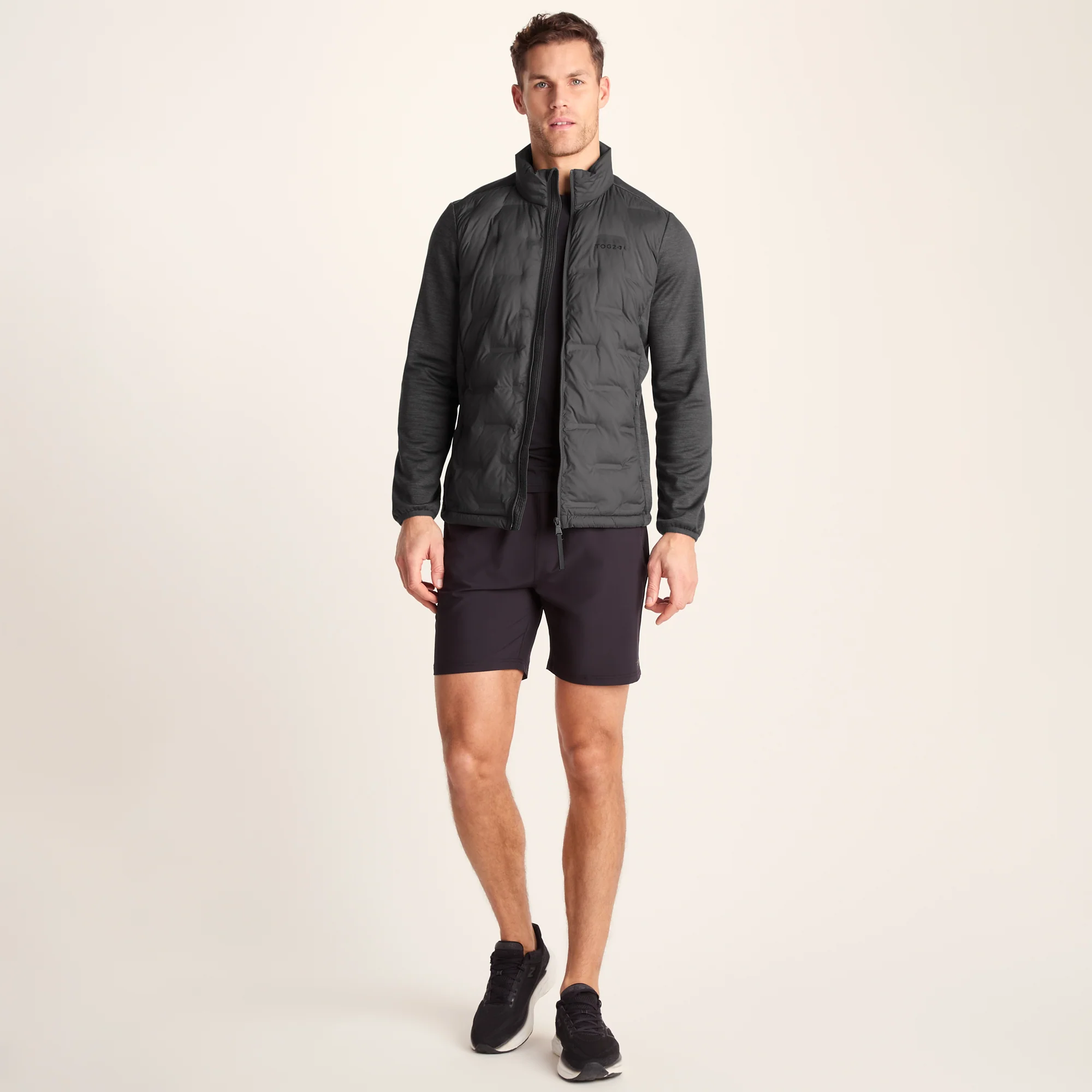 Anick Mens Lightweight Insulated Hybrid Jacket - Deep Slate