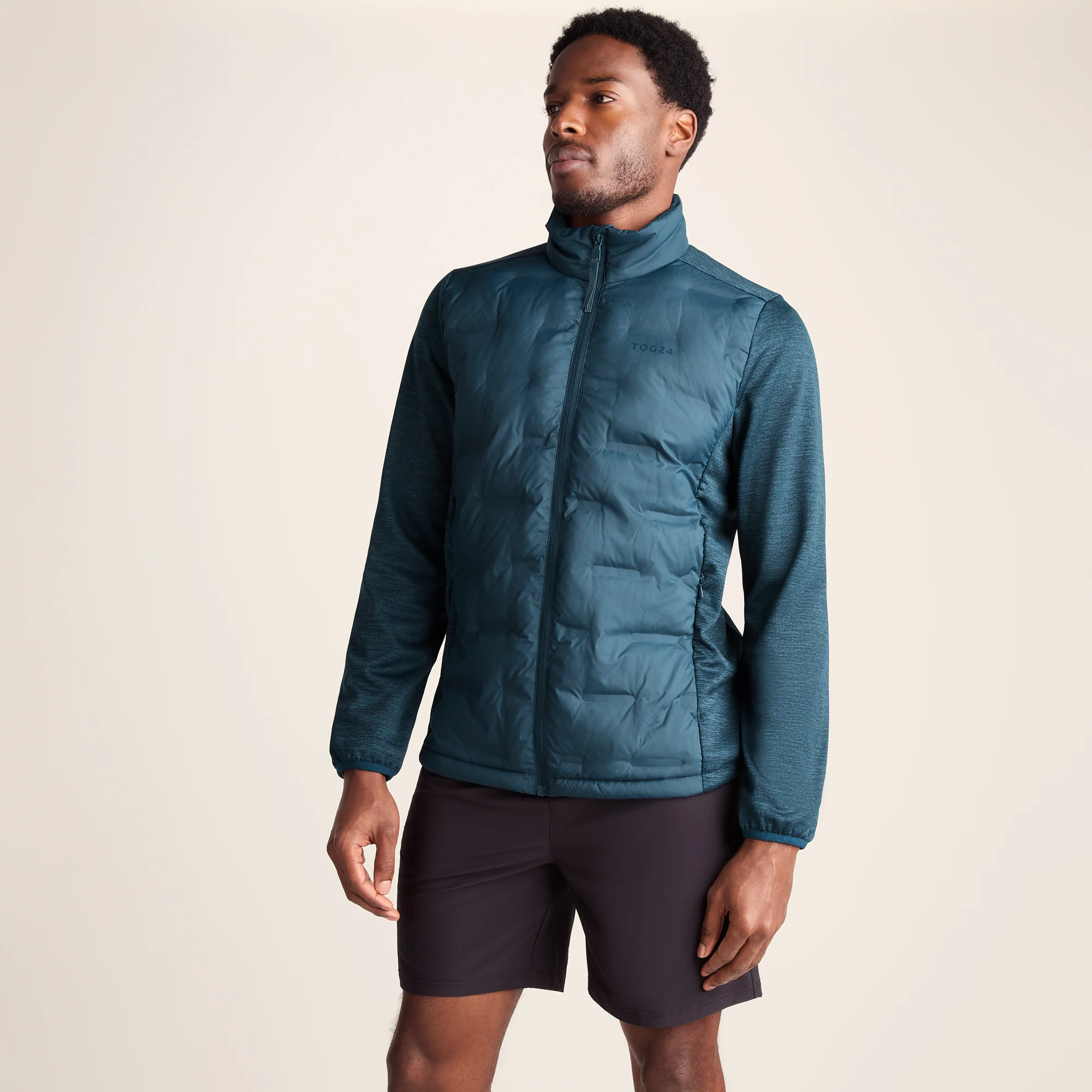 Anick Mens Lightweight Insulated Hybrid Jacket - Inky Blue - Image 3