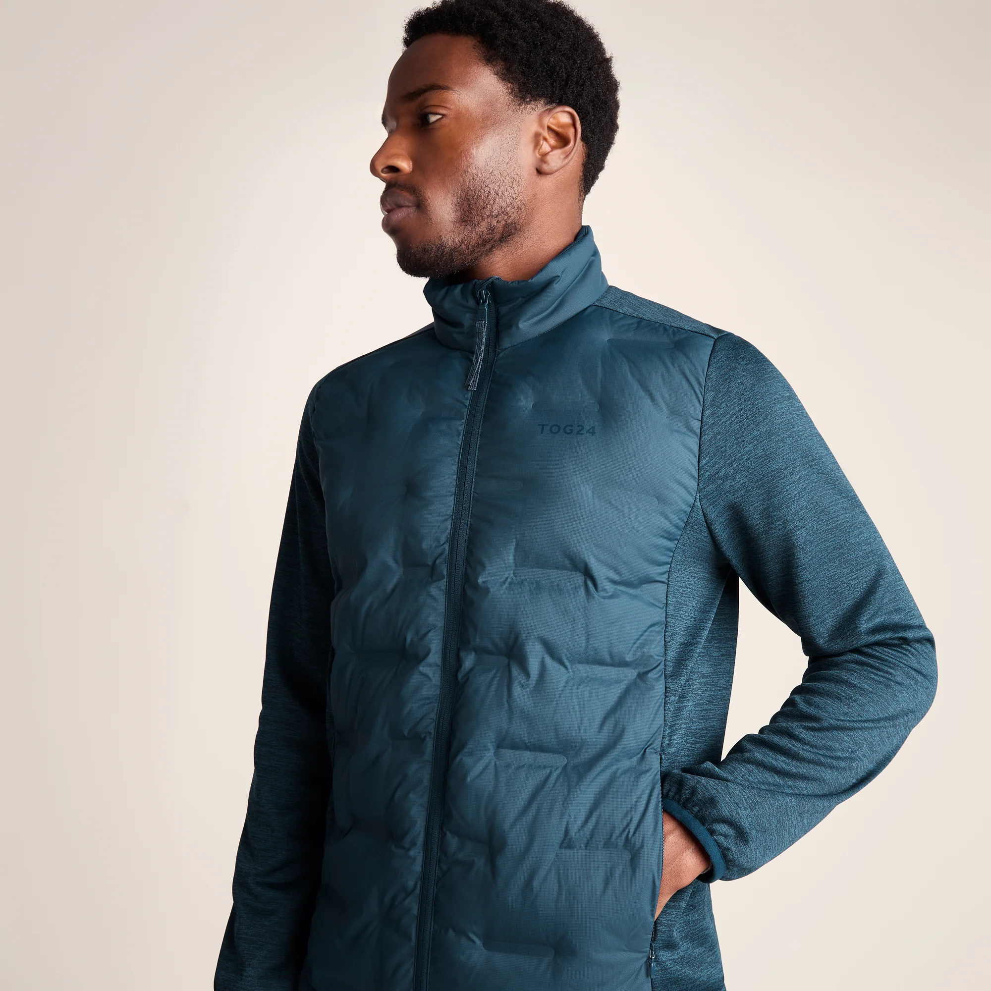 Anick Mens Lightweight Insulated Hybrid Jacket - Inky Blue - Image 5
