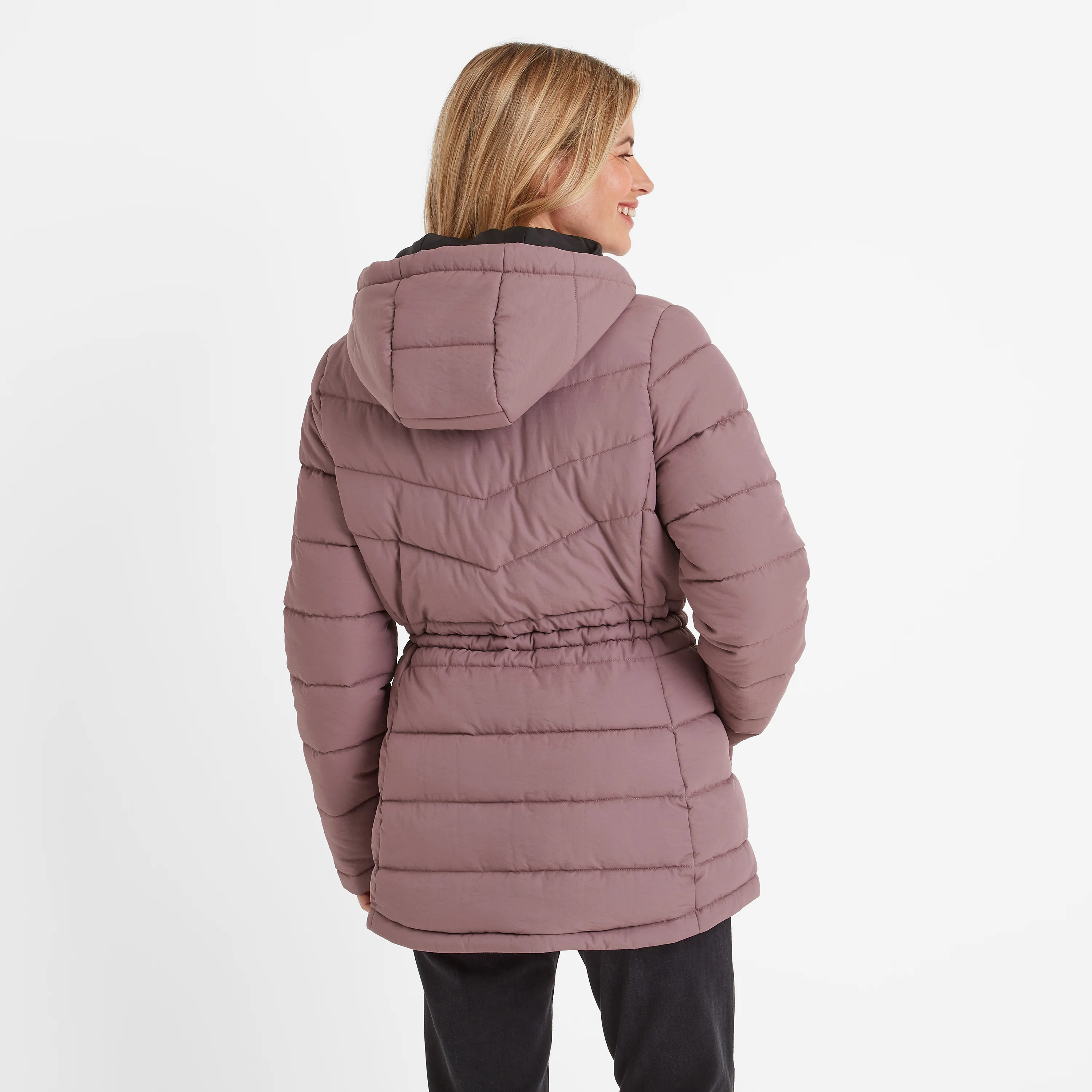 Anthorn Womens Padded Parka - Mauve - Image 4