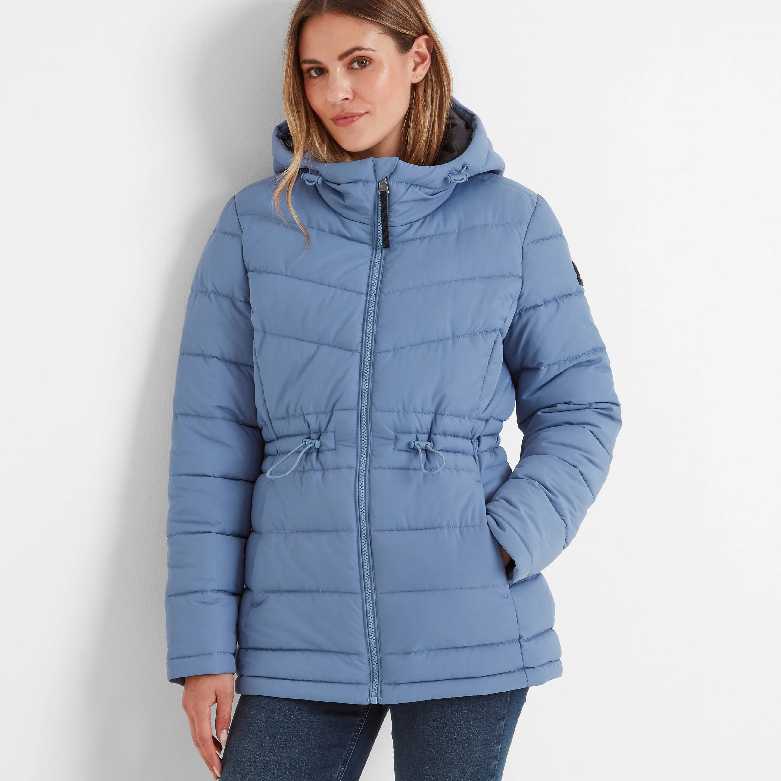 Anthorn Womens Padded Parka - Misty Blue - Image 2