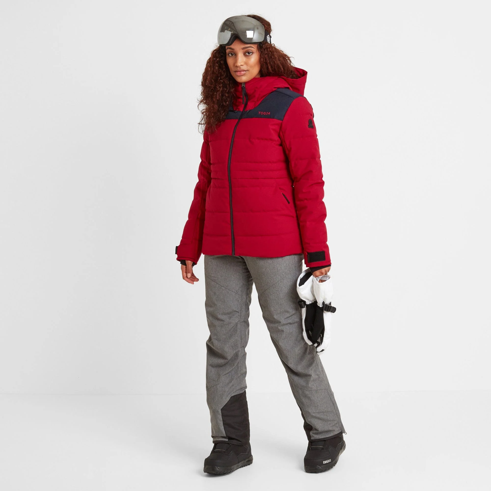 Anvil Womens Insulated Padded Ski Jacket - Dark Pink - Image 4