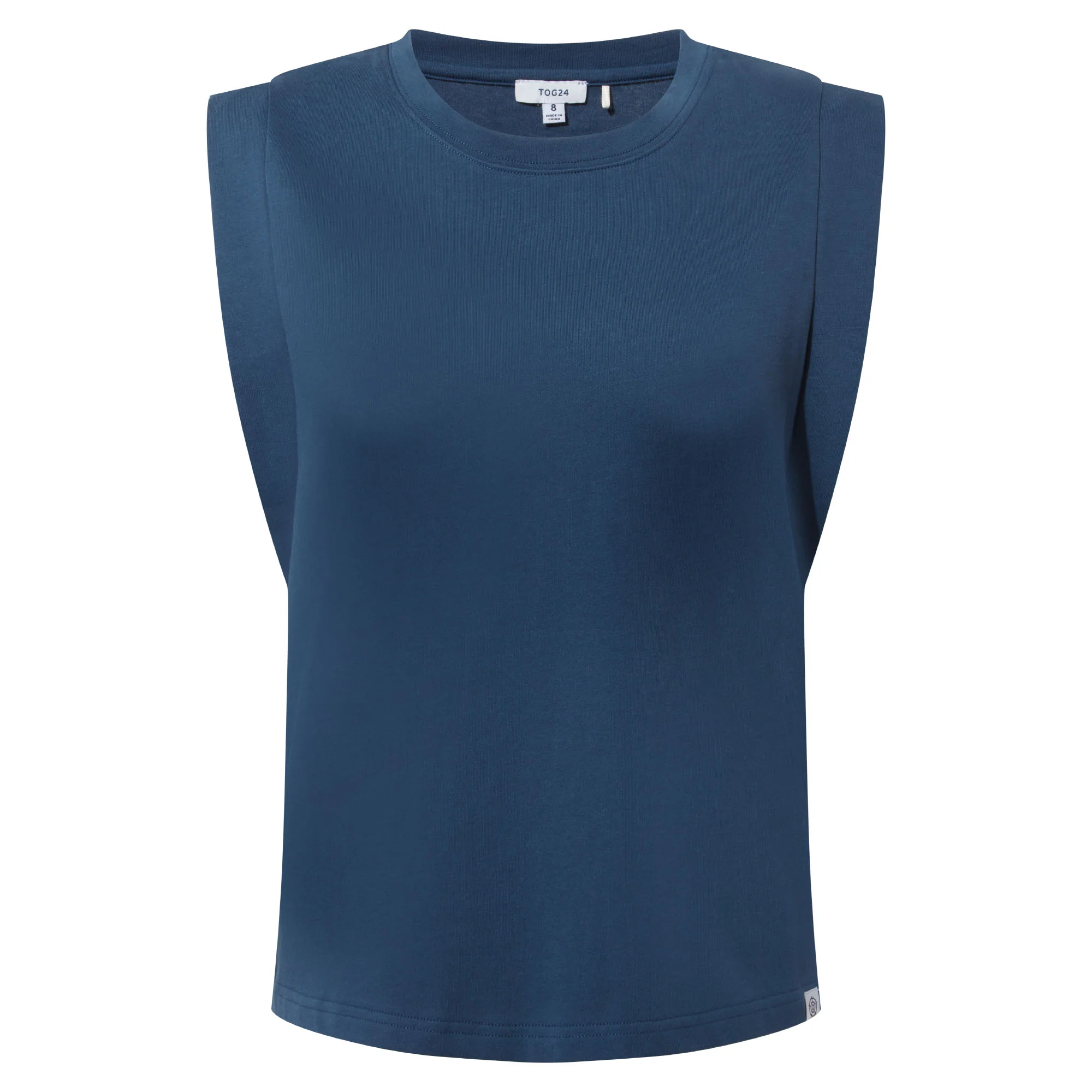April Womens 100% Cotton Supersoft Boxy Fit Vest - Dark Denim - Image 6