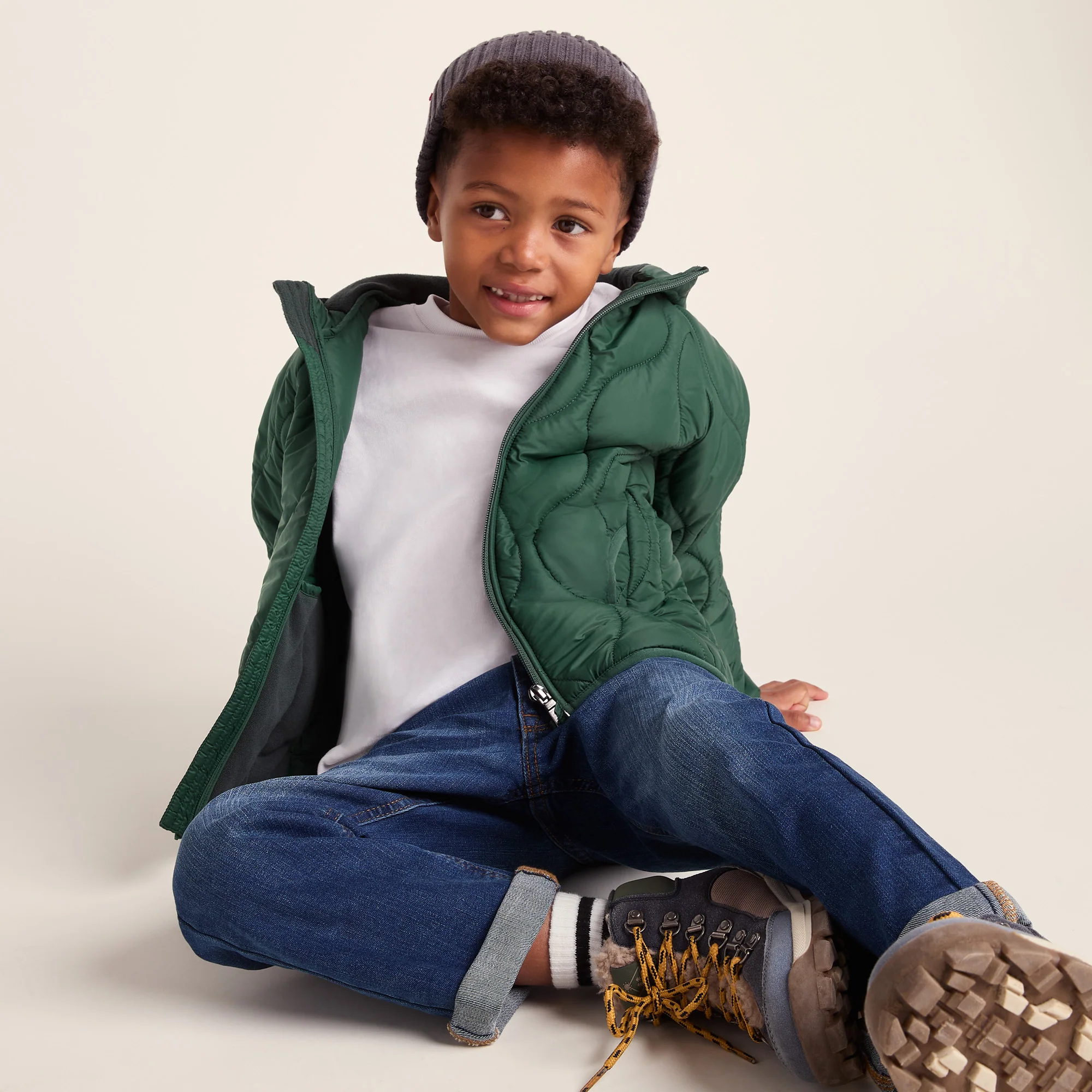 Arbor Kids Shower Resistant Padded Jacket - Dark Fern - Image 4
