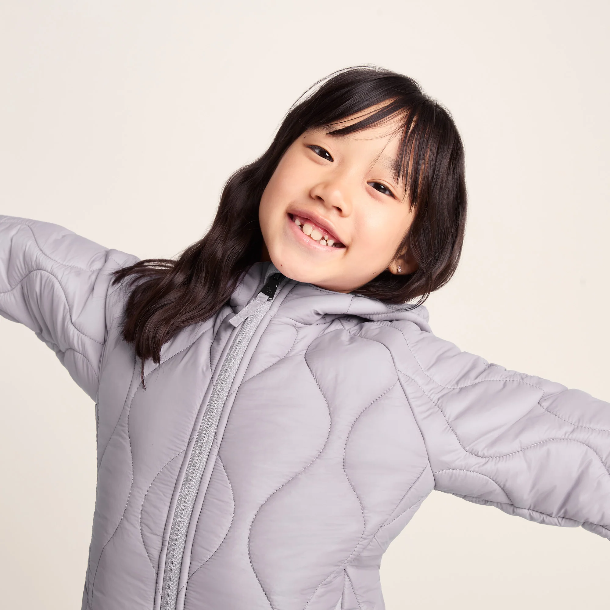 Arbor Kids Shower Resistant Padded Jacket - Lavender Grey - Image 6