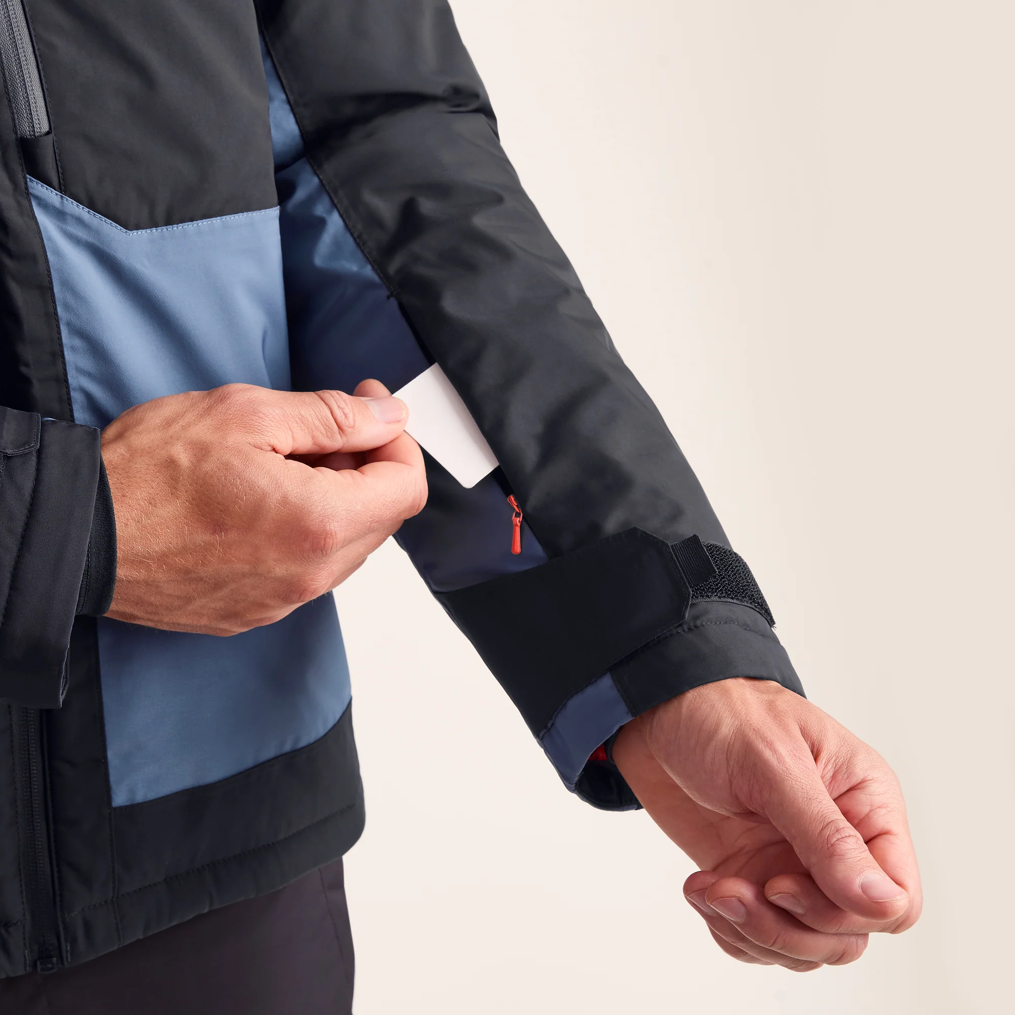 Avoriaz Mens Performance Waterproof Insulated Ski Jacket - Black/Fjord Blue - Image 13