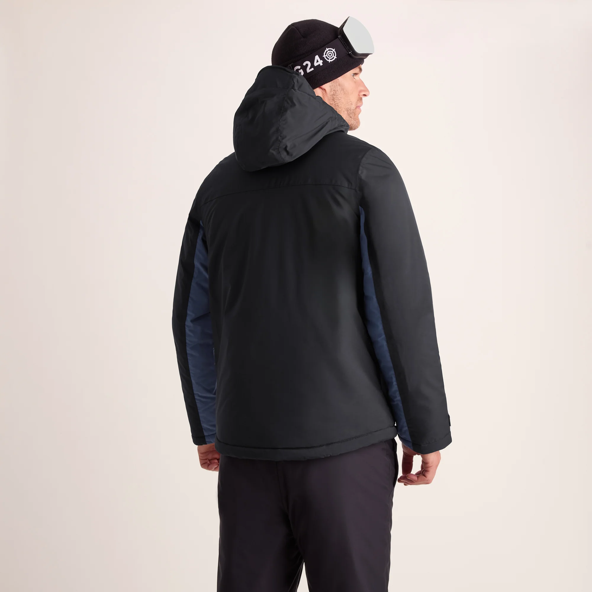 Avoriaz Mens Performance Waterproof Insulated Ski Jacket - Black/Fjord Blue - Image 3
