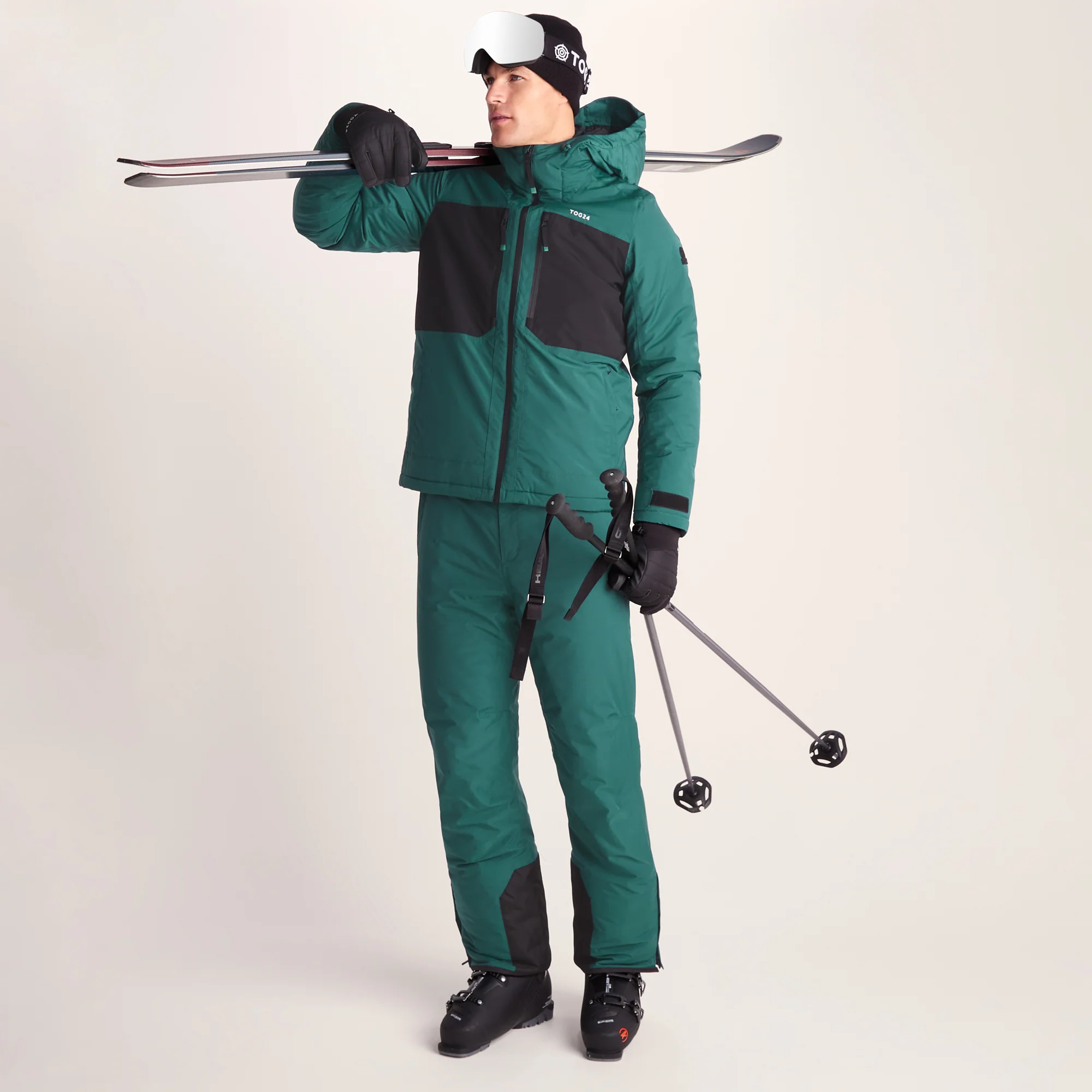 Avoriaz Mens Performance Waterproof Insulated Ski Jacket - Dark Turquoise/Black - Image 4