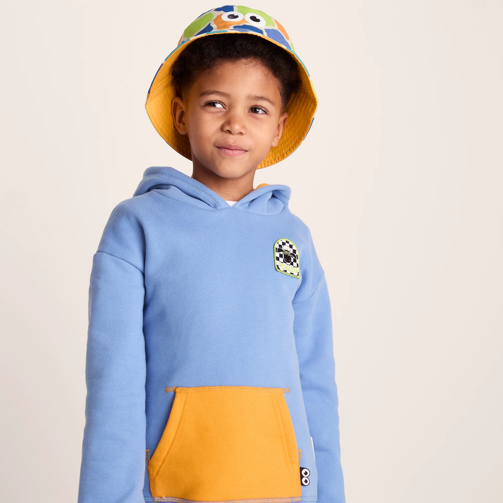 Balkhi Kids Shaun the Sheep Bucket Hat - Lime Cloud Print - Image 3