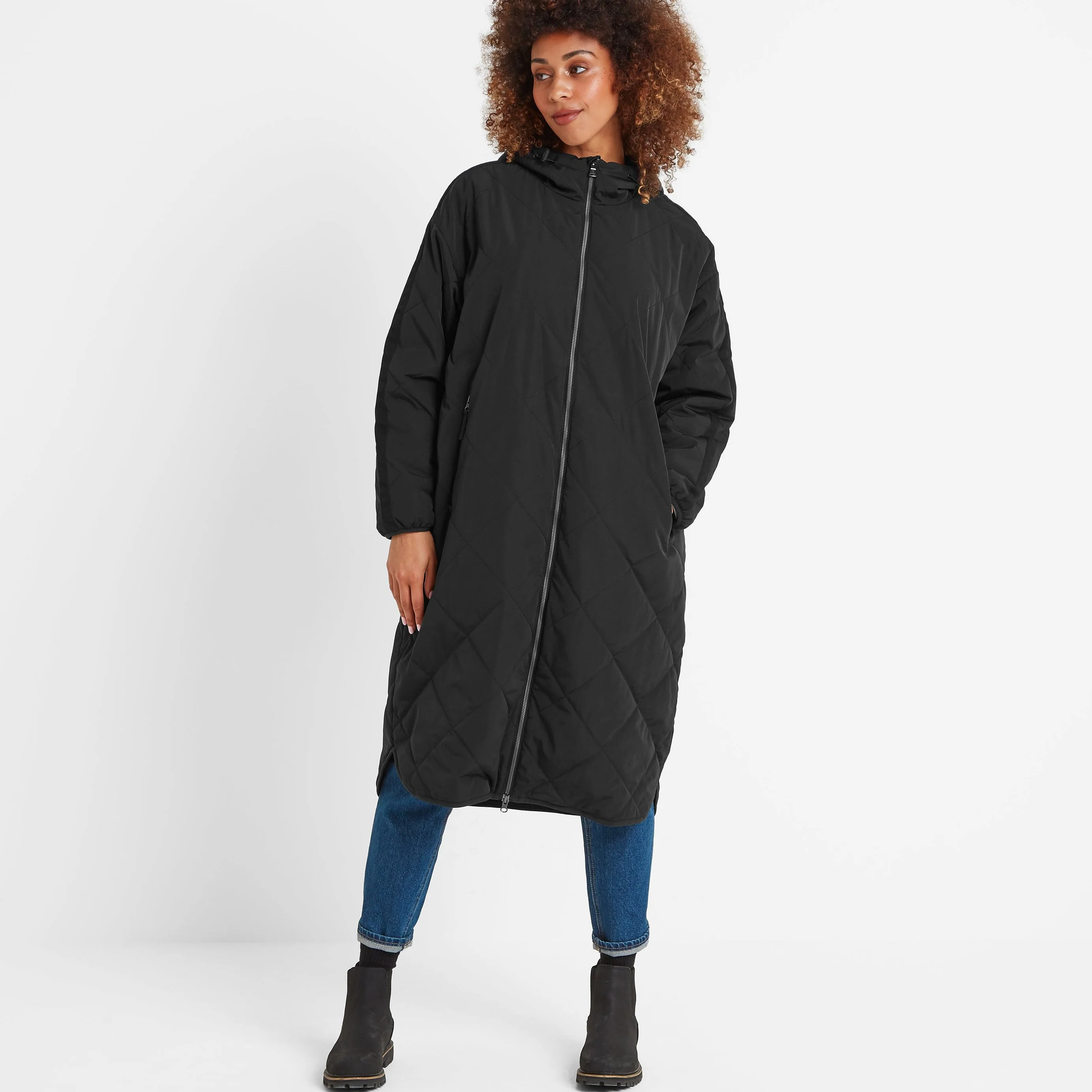 Banton Womens Oversized Shower Resistant Insulated Jacket - Black - Image 2