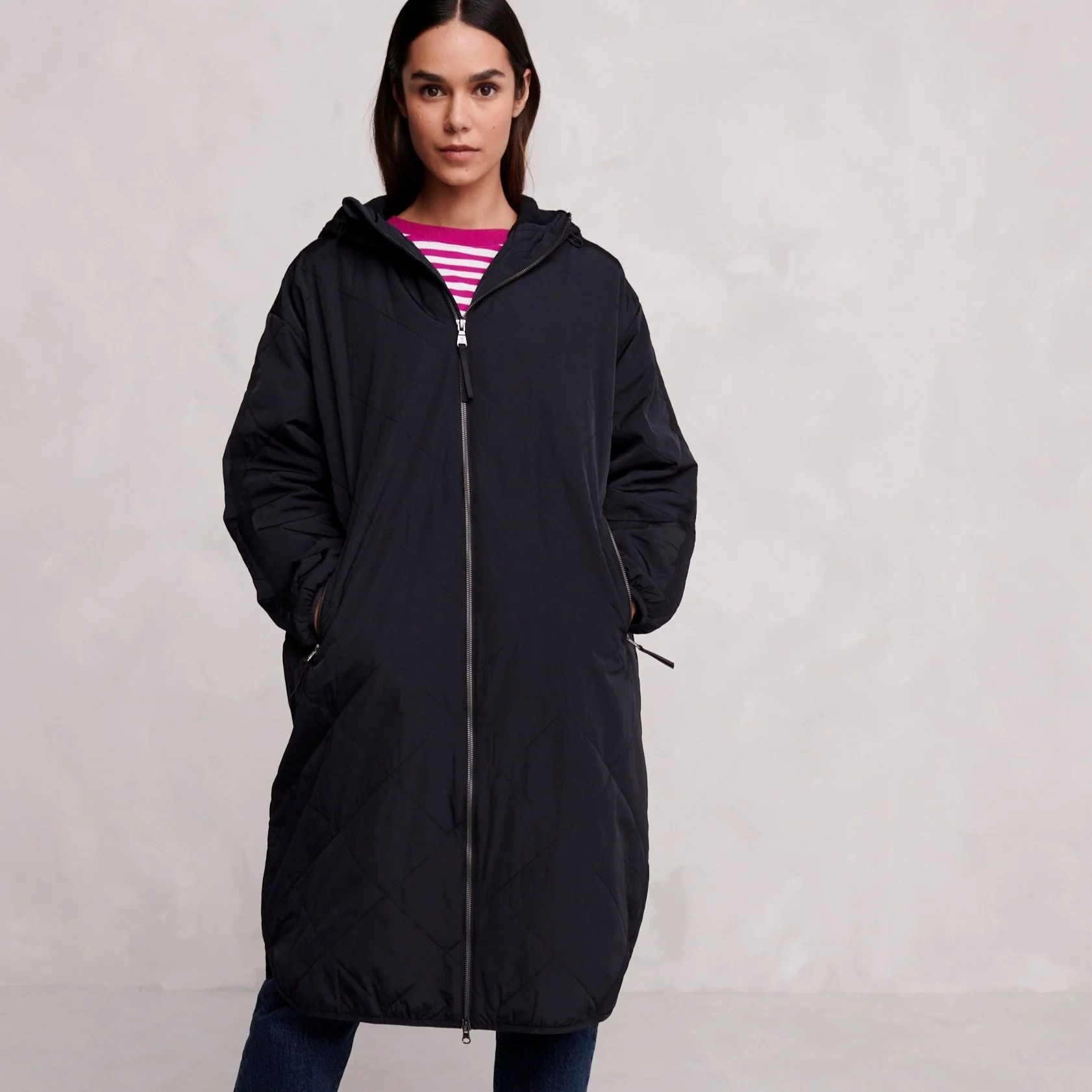 Banton Womens Oversized Shower Resistant Insulated Jacket - Black - Image 3