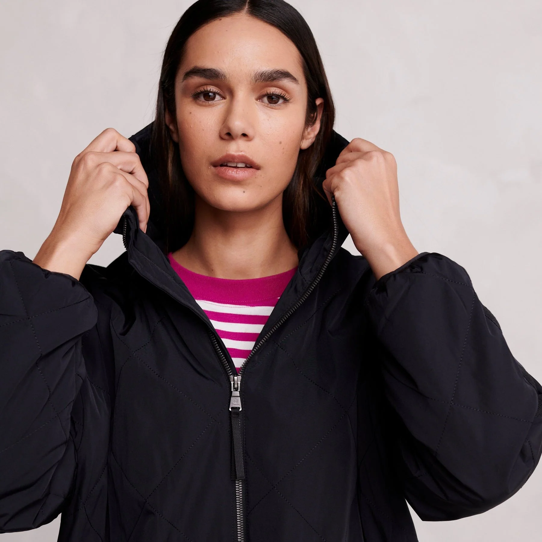 Banton Womens Oversized Shower Resistant Insulated Jacket - Black - Image 4