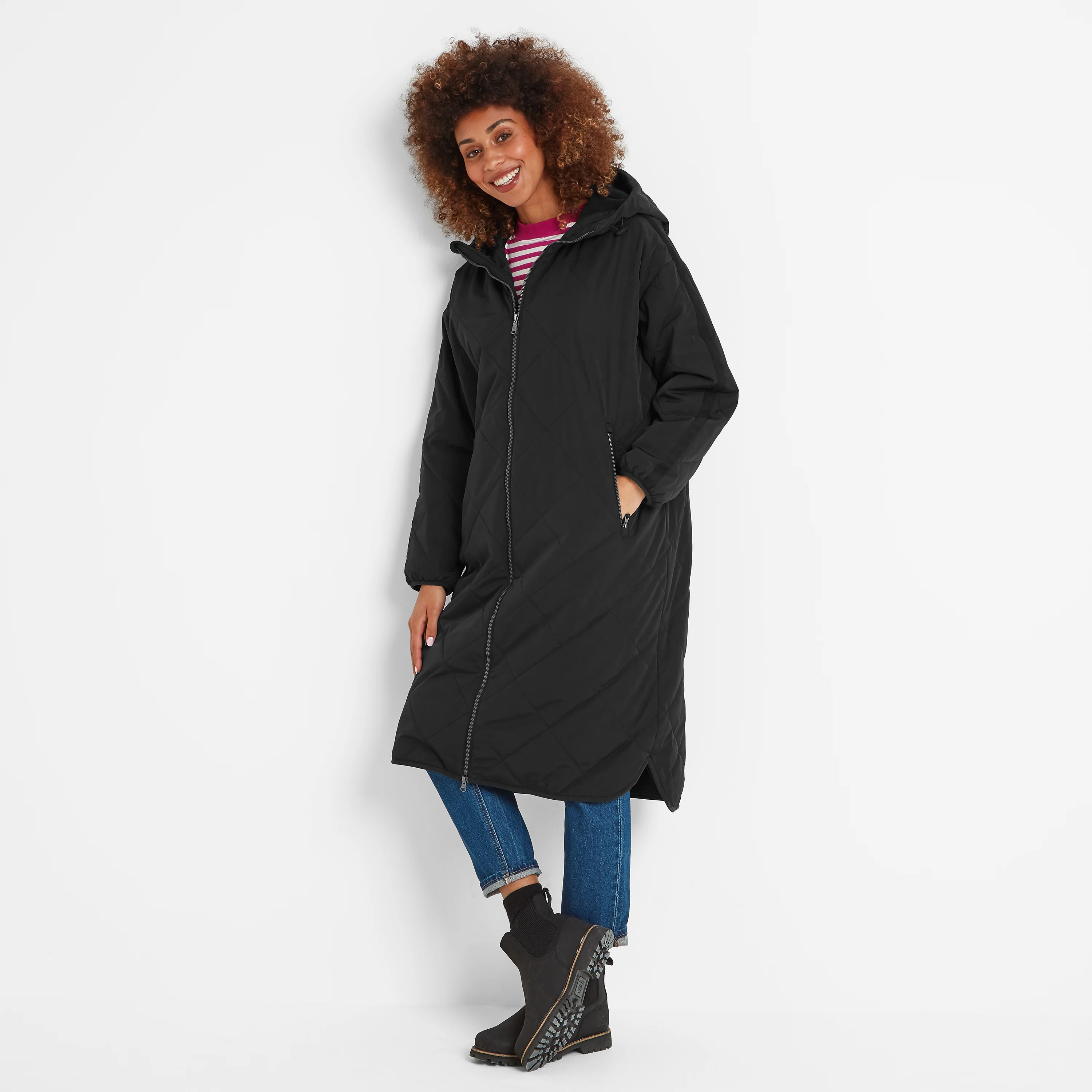 Banton Womens Oversized Shower Resistant Insulated Jacket - Black - Image 6