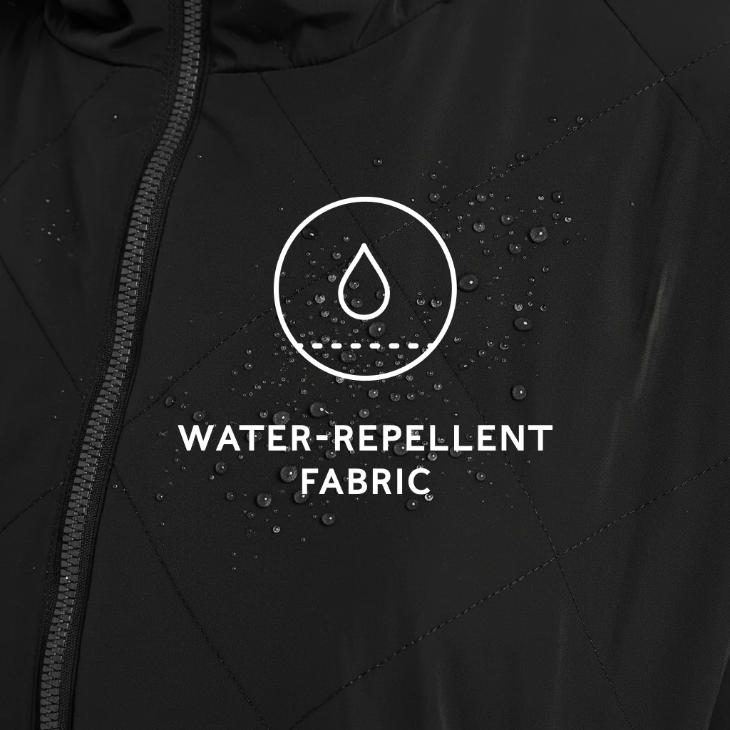 Banton Womens Oversized Shower Resistant Insulated Jacket - Black - Image 9