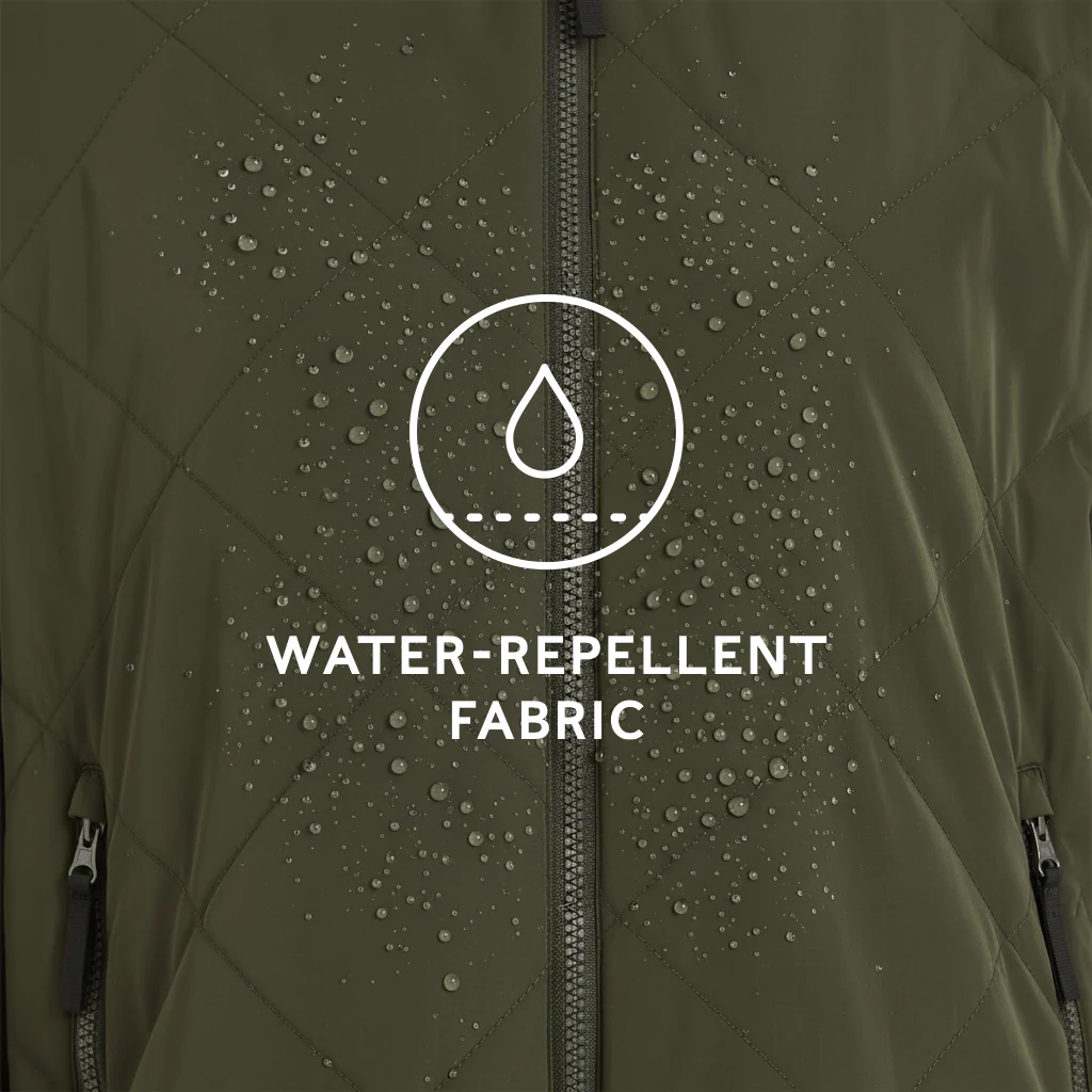 Banton Womens Oversized Shower Resistant Insulated Jacket - Dark Green - Image 8