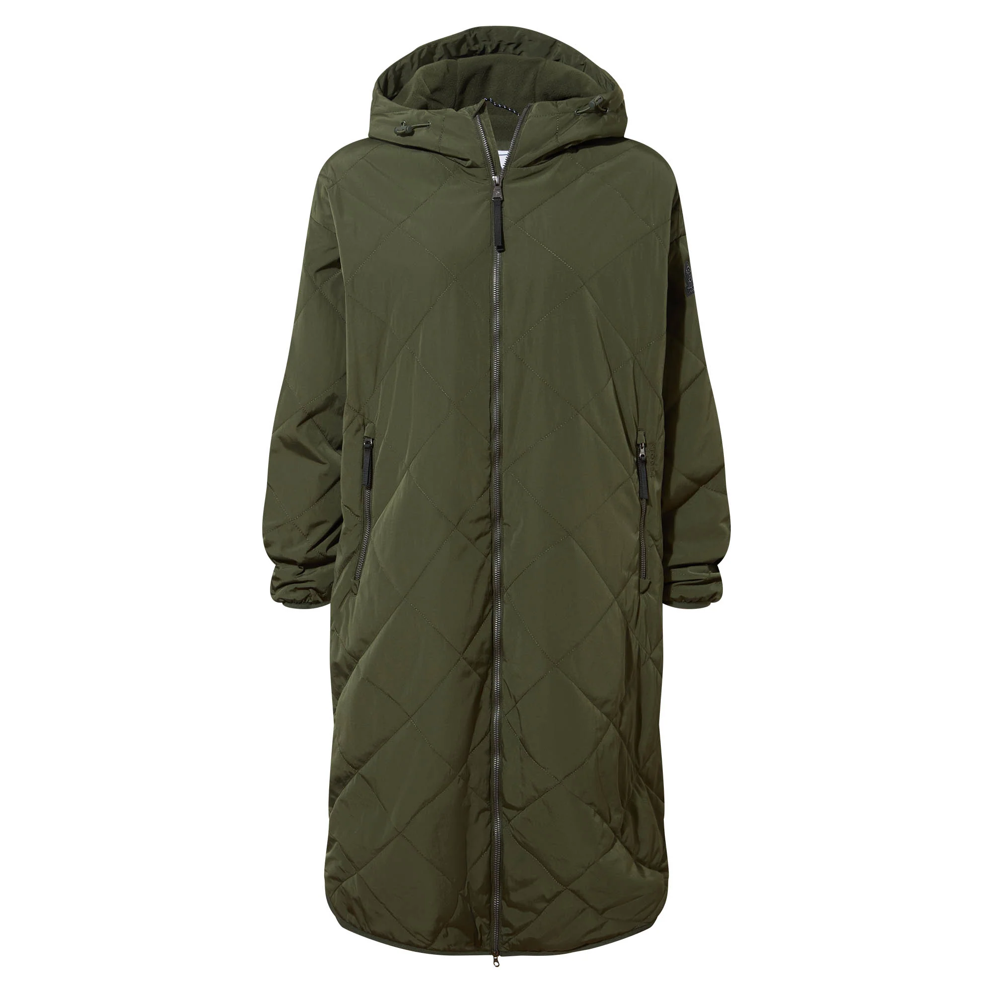 Banton Womens Oversized Shower Resistant Insulated Jacket - Dark Green - Image 9