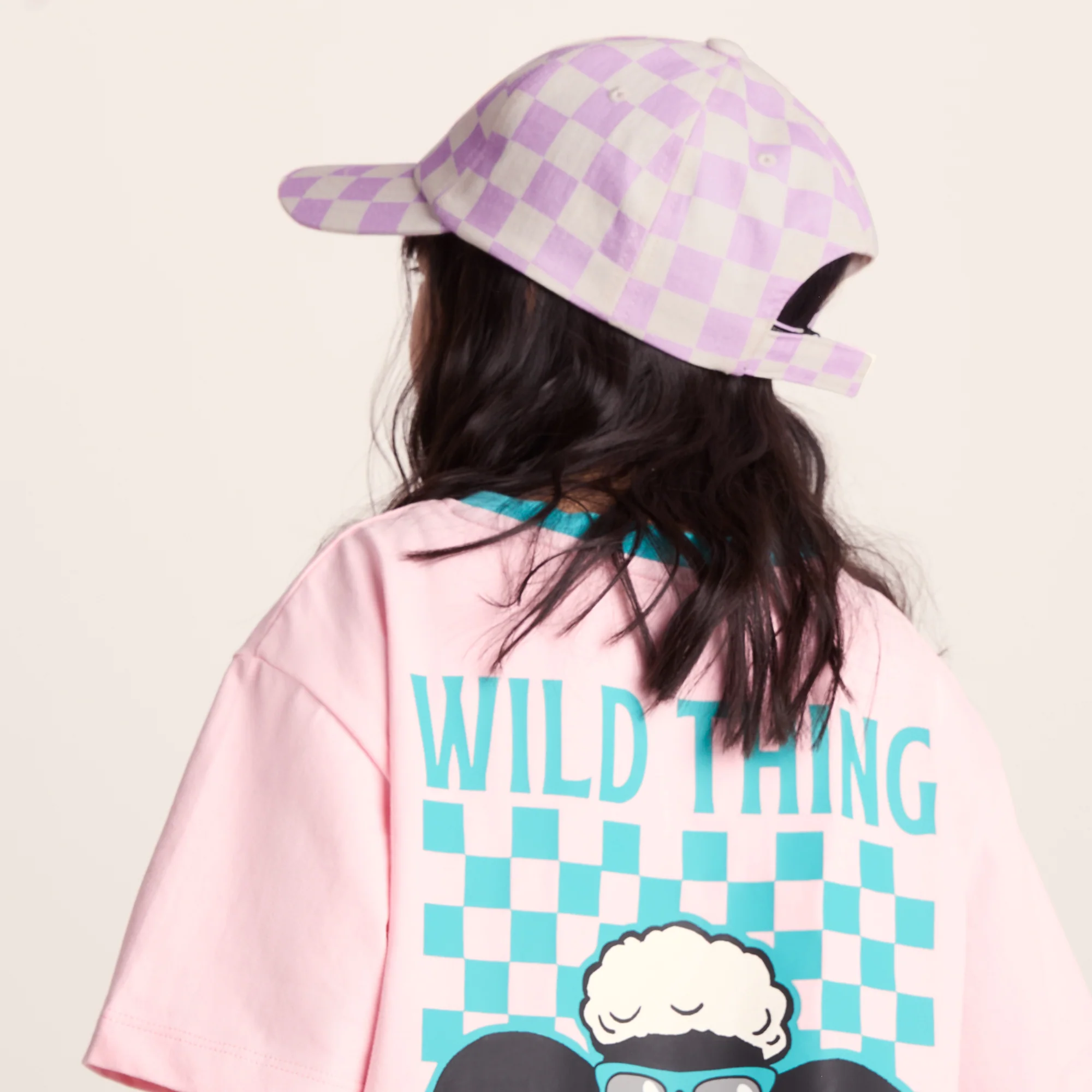 Bardoka Kids Shaun the Sheep Baseball Cap - Lilac Haze/White Checkerboard - Image 8