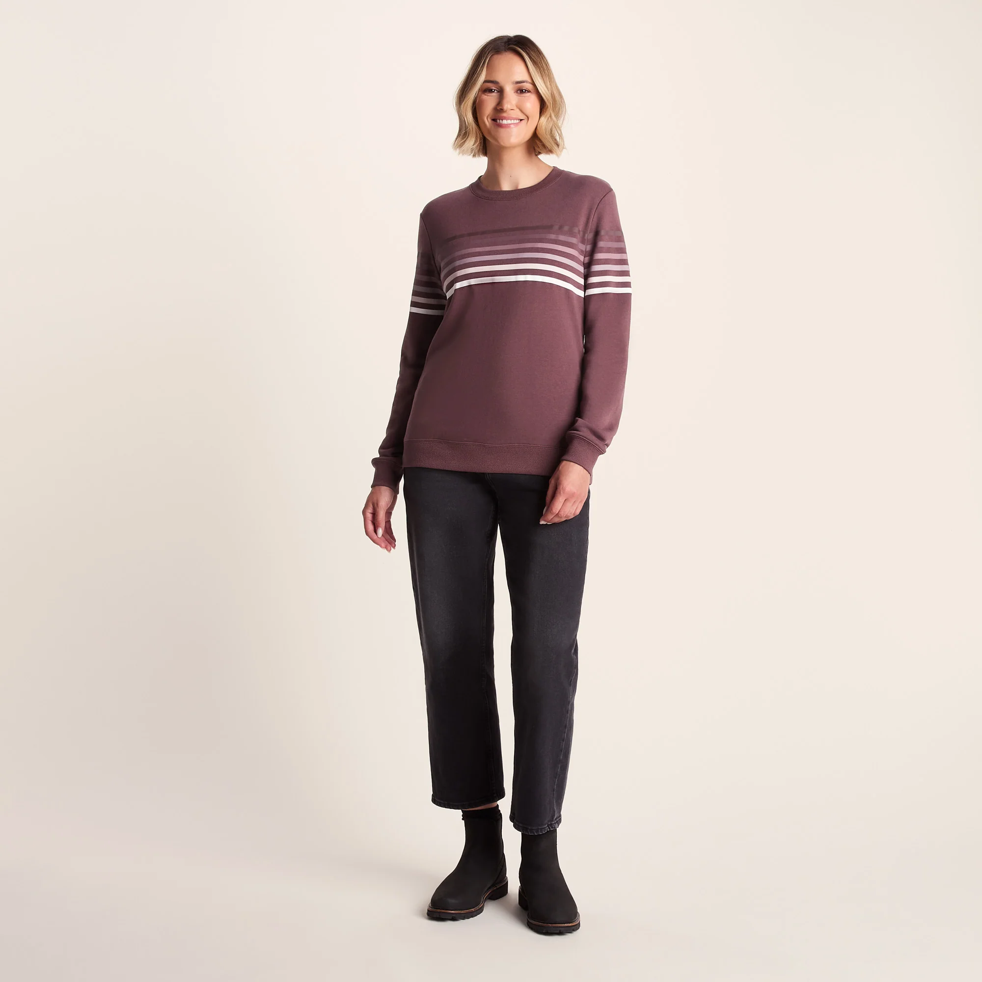 Bayman Womens Supersoft Sweat - Dark Mauve - Image 2