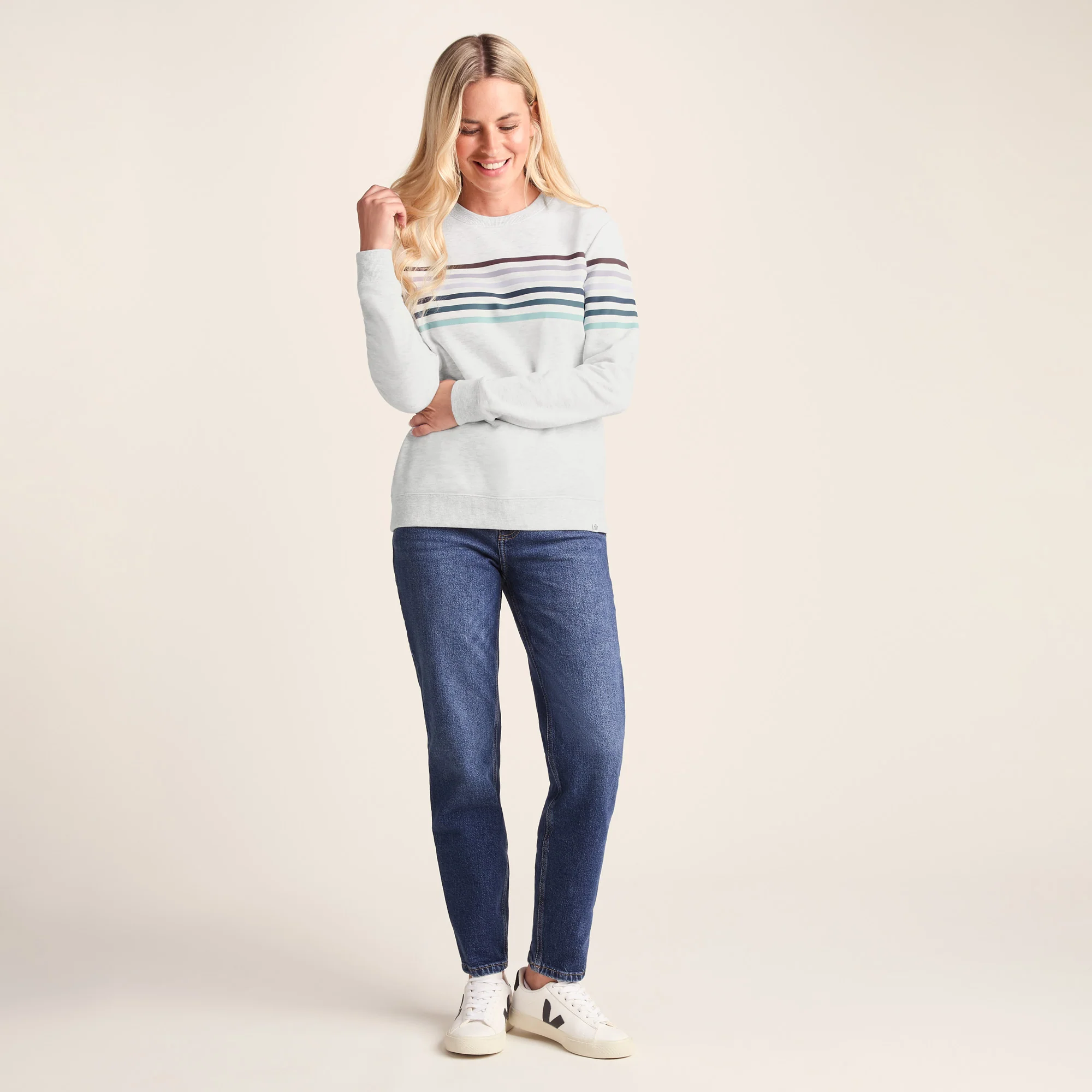 Bayman Womens Supersoft Sweat - Ice Grey Marl - Image 2