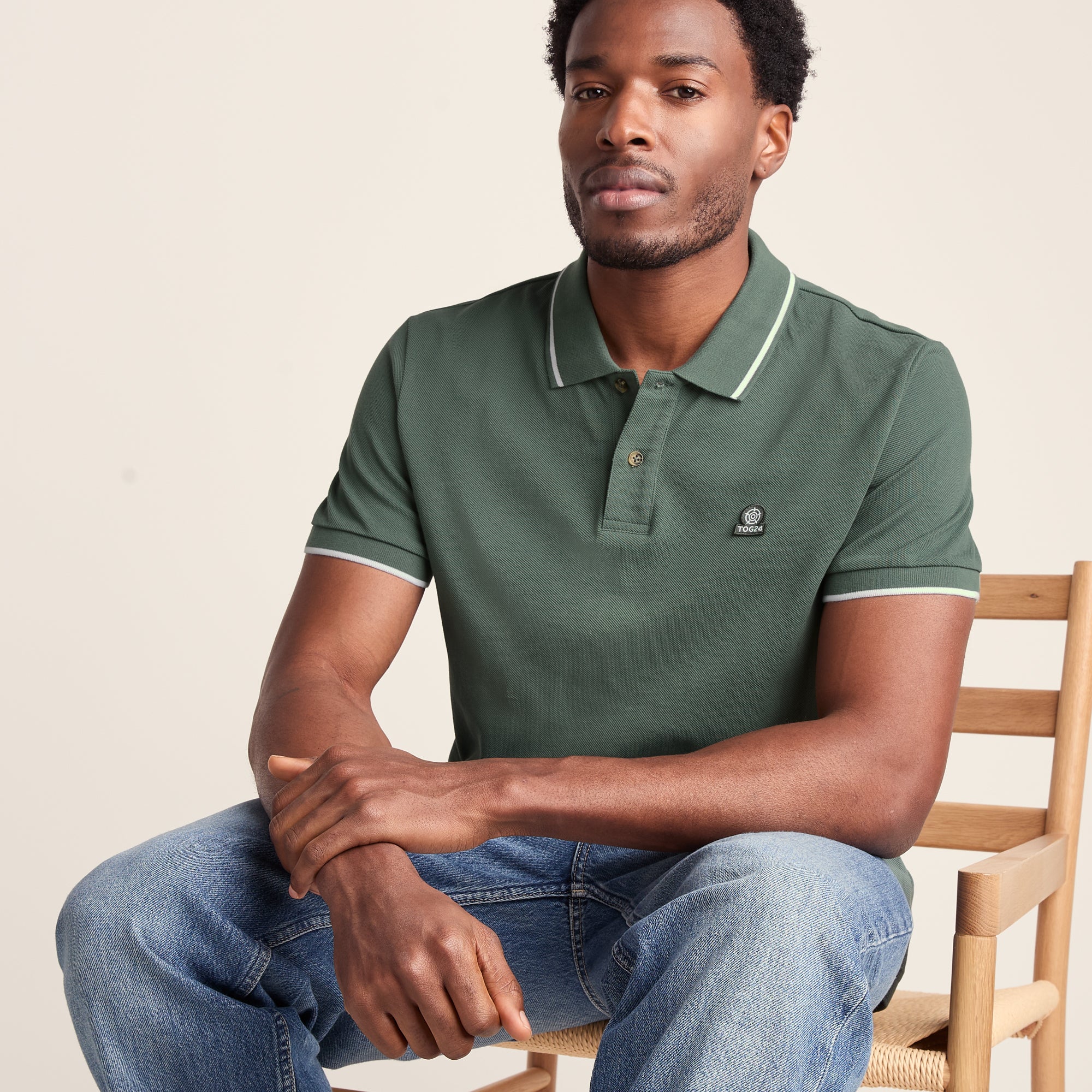 Binsoe Mens 100% Cotton Supersoft Polo Shirt Shirt - Light Forest - Image 5
