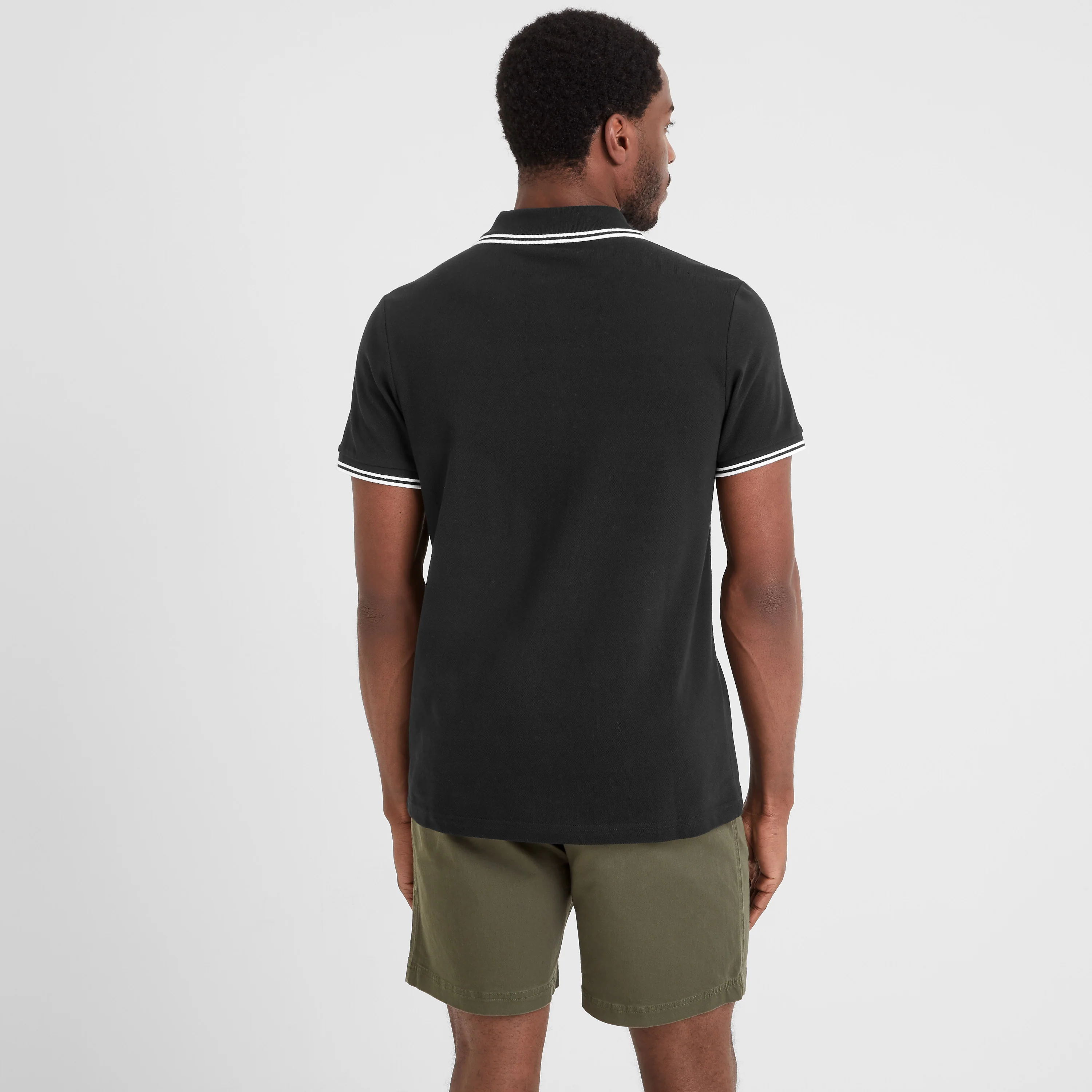 Biston Mens 100% Cotton Pique Polo Shirt - Black - Image 4