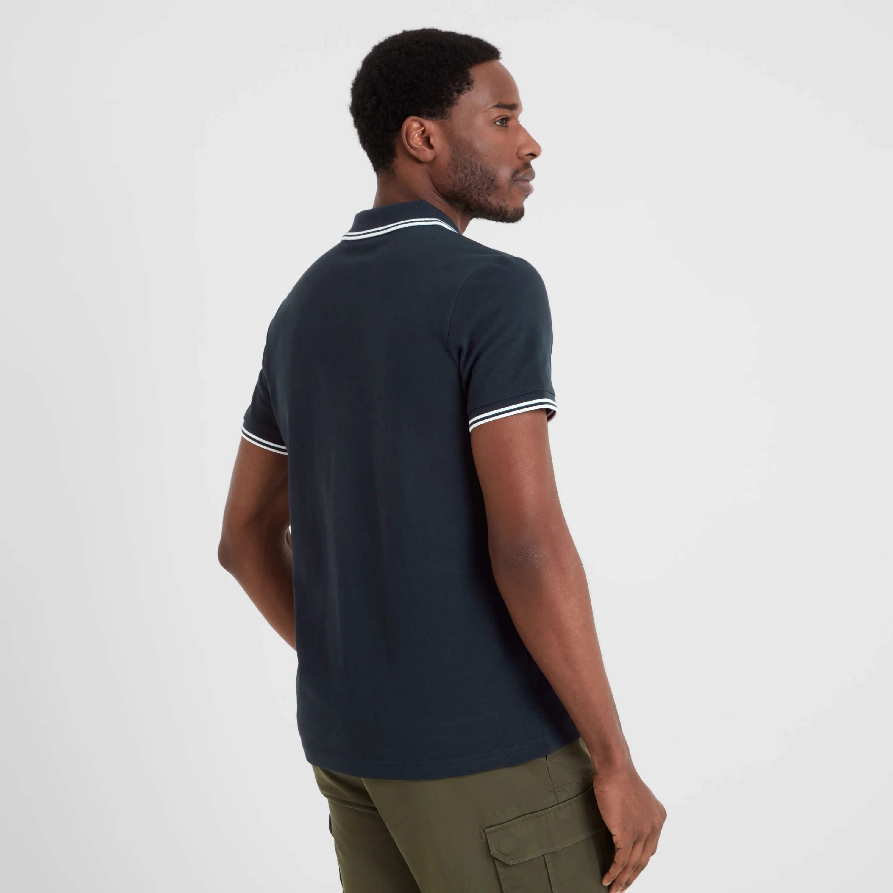 Biston Mens 100% Cotton Pique Polo Shirt - Dark Indigo - Image 3