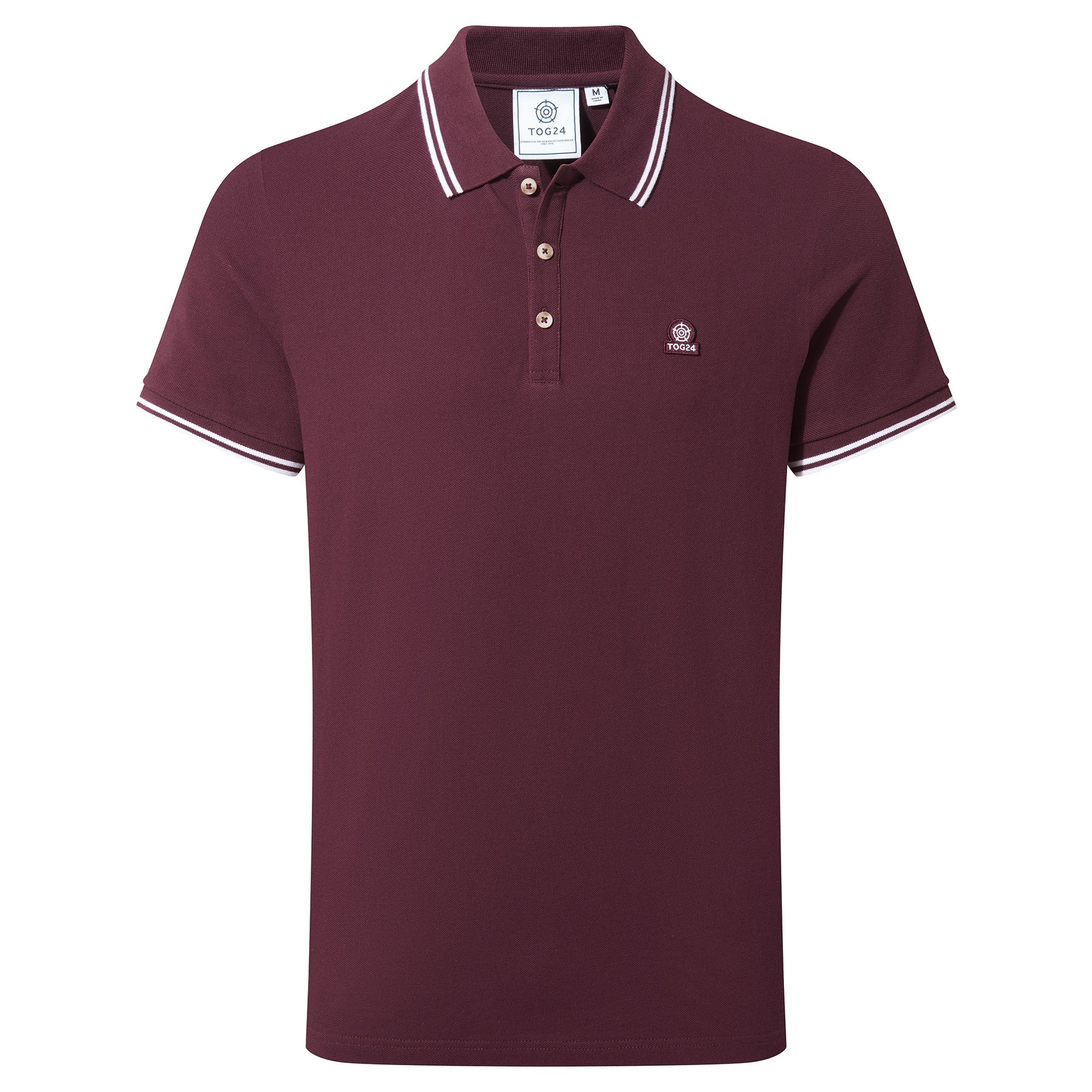 Biston Mens 100% Cotton Pique Polo Shirt - Deep Port - Image 6