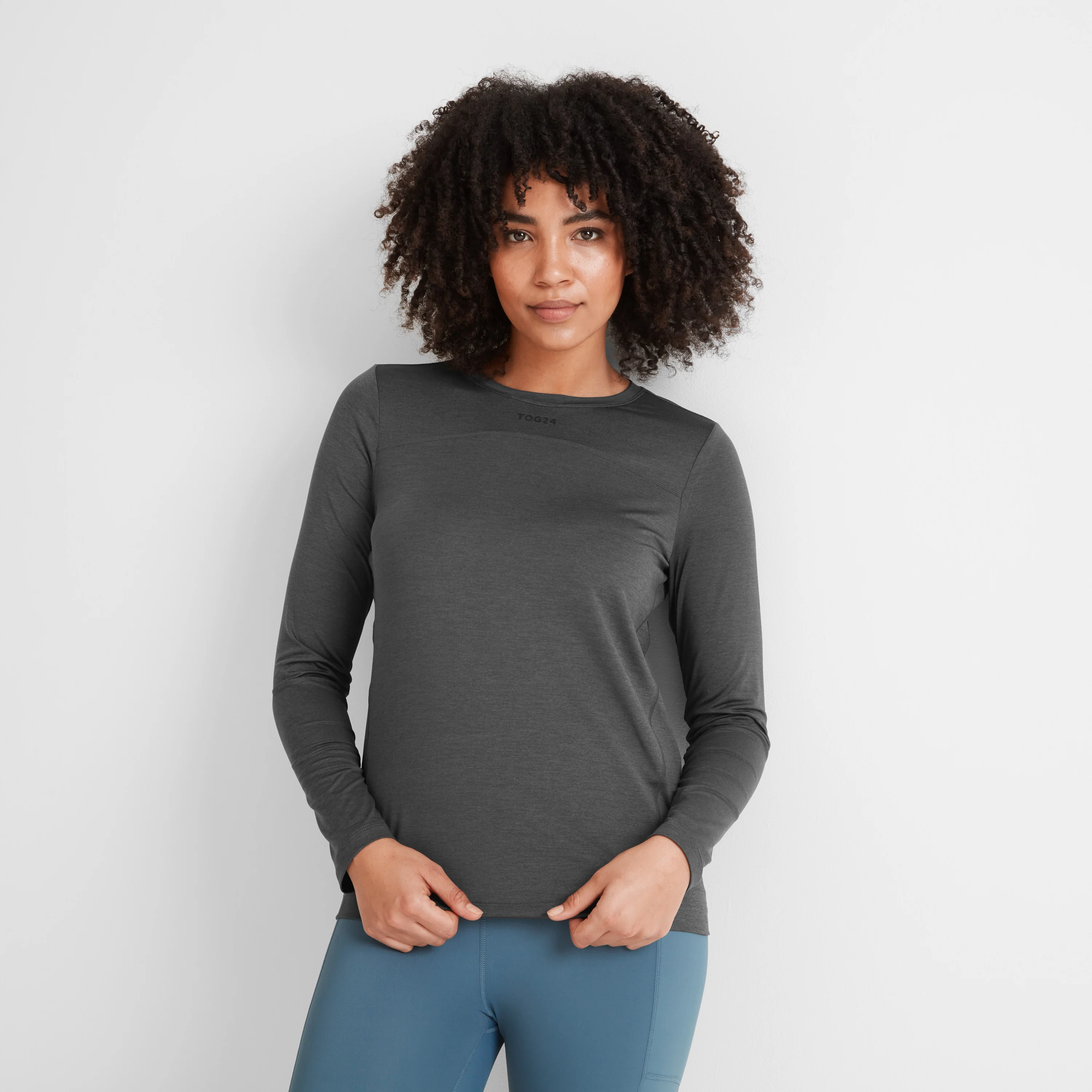 Blakely Womens Long Sleeve Performance Top - Dark Grey Marl - Image 2
