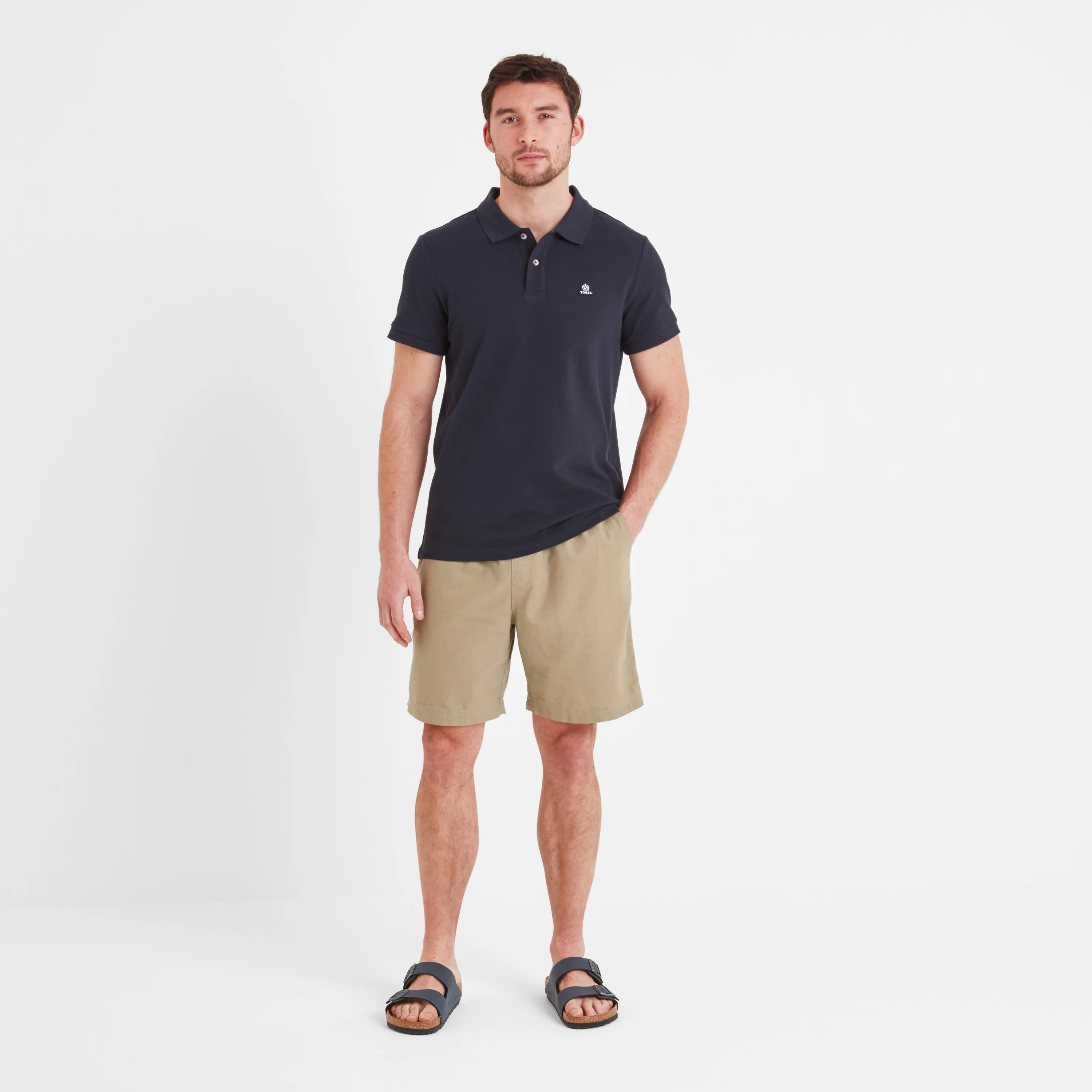 Braunton Mens 100% Cotton Pique Polo Shirt - Dark Indigo - Image 3