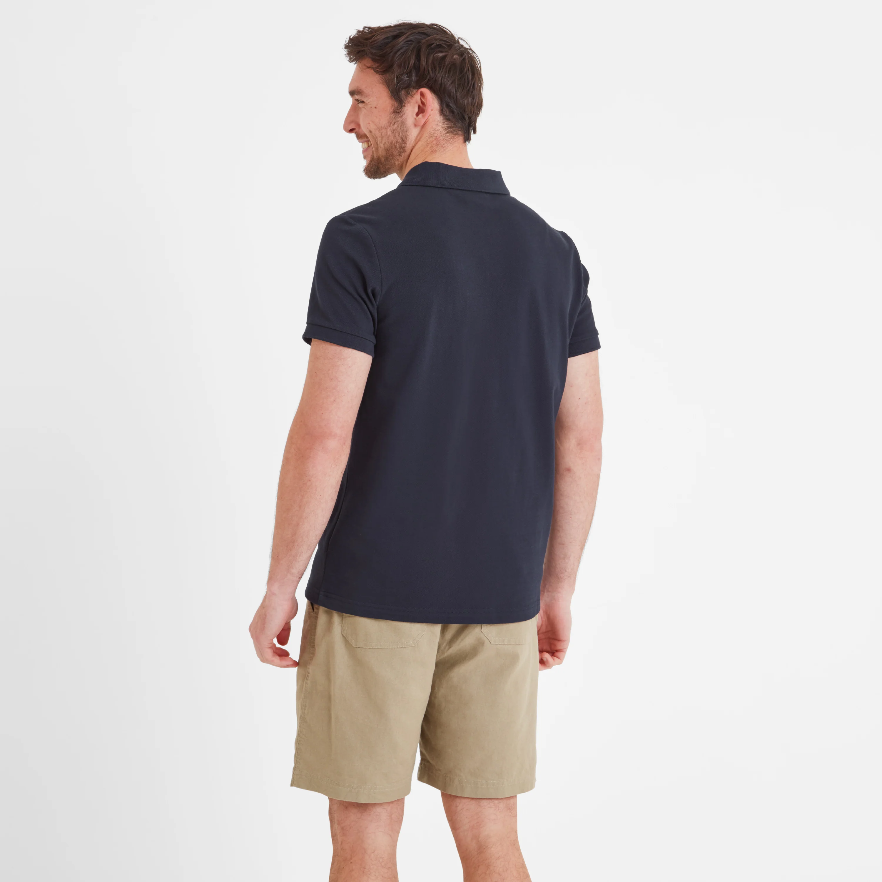 Braunton Mens 100% Cotton Pique Polo Shirt - Dark Indigo - Image 5