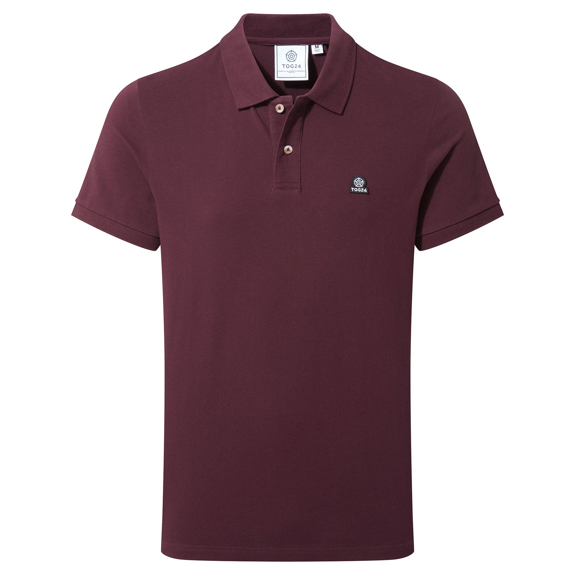 Braunton Mens 100% Cotton Pique Polo Shirt - Deep Port - Image 6
