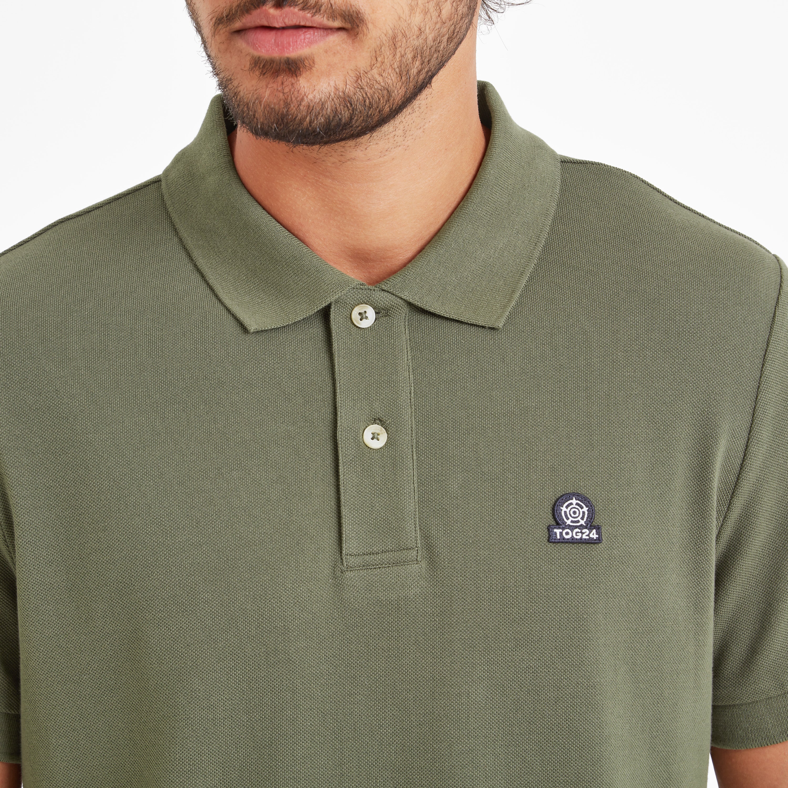 Braunton Mens 100% Cotton Pique Polo Shirt - Forage Green - Image 4